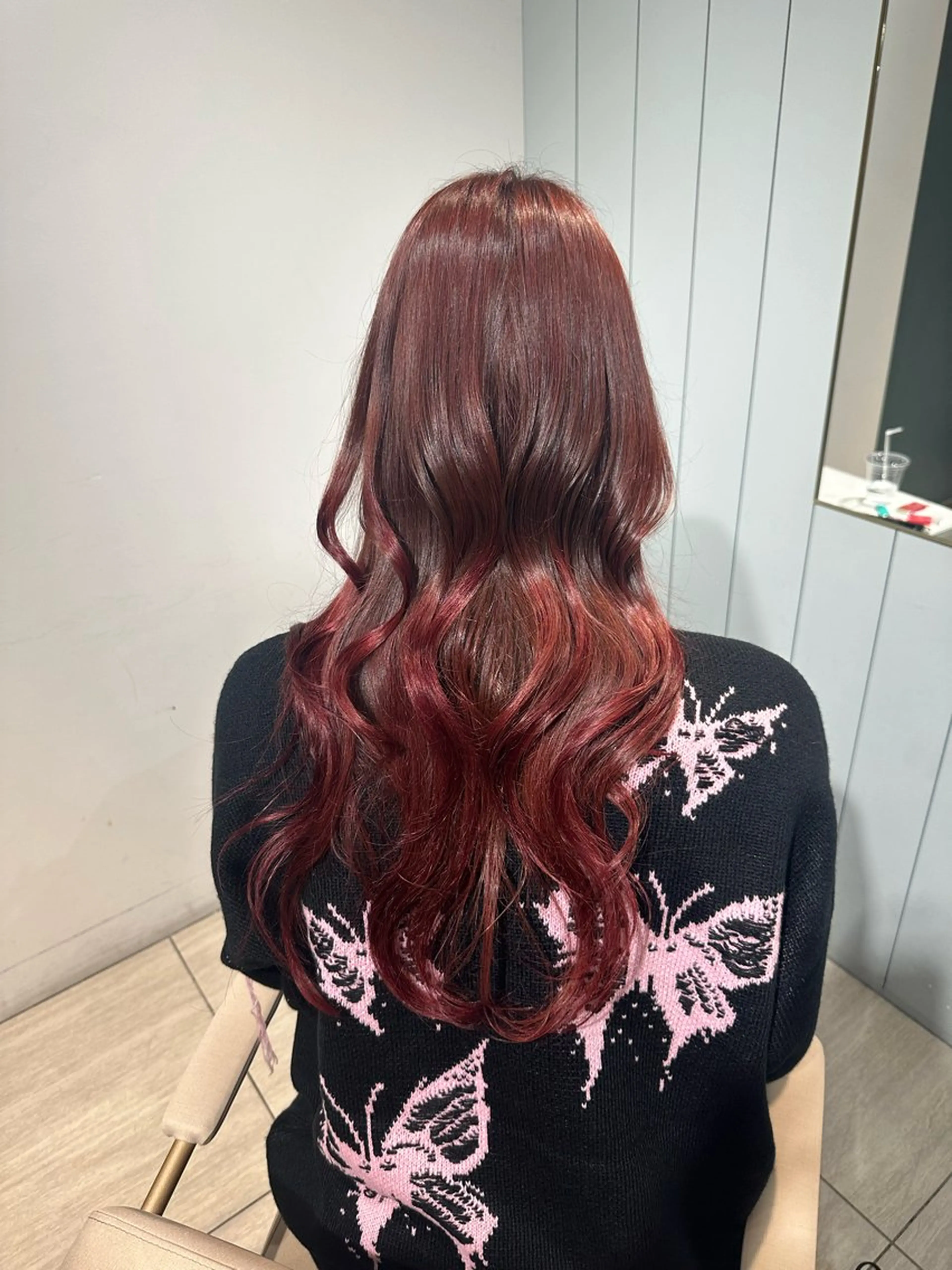 ロング カラー レッドカラー ヘアカラー 韓国ヘア/髪質改善 /natsuki🧸のヘアスタイル
