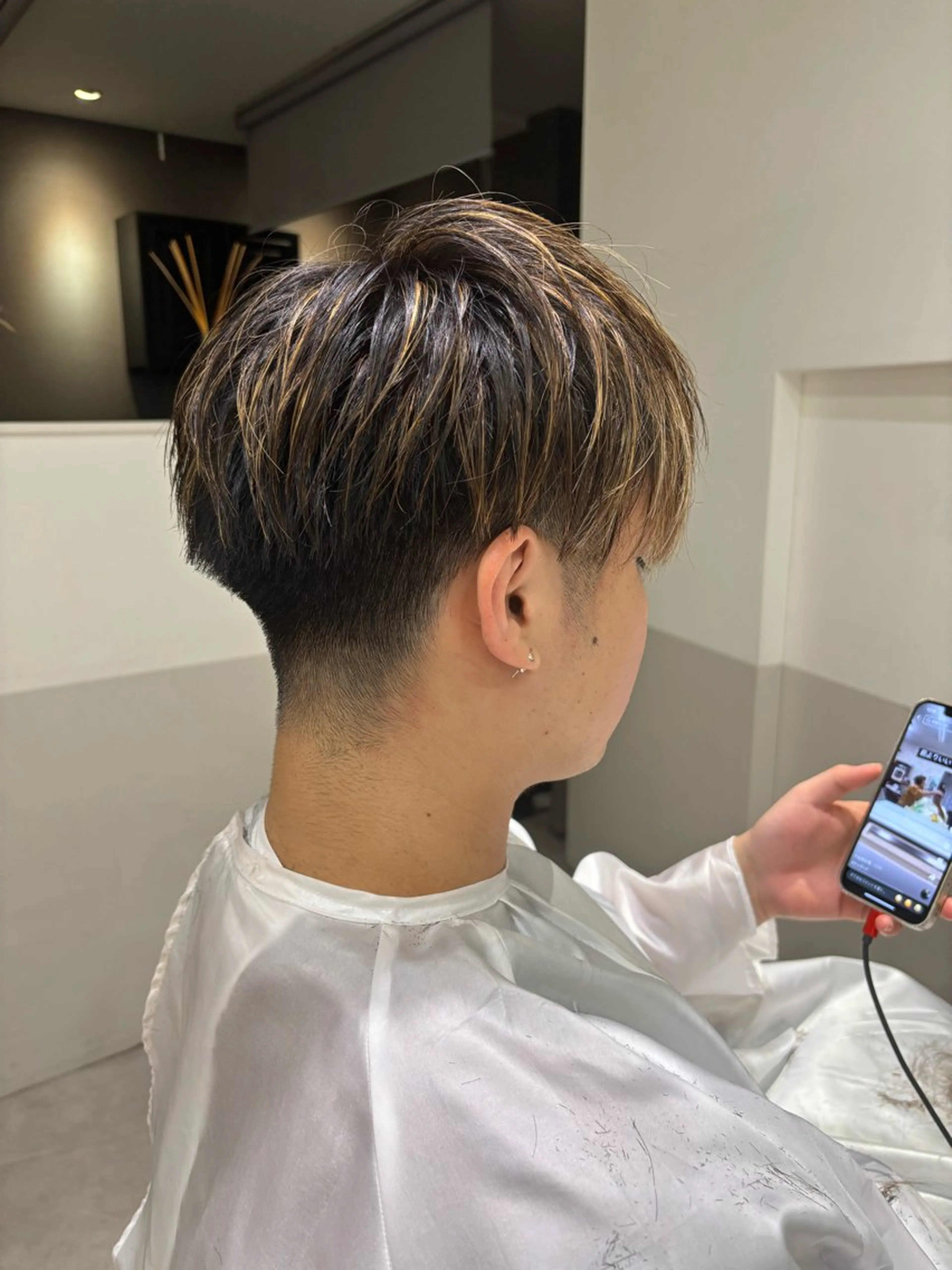 ショート カラー パーマ メンズ 🥇赤み消しカラー／ 髪質改善の匠🥇のヘアスタイル