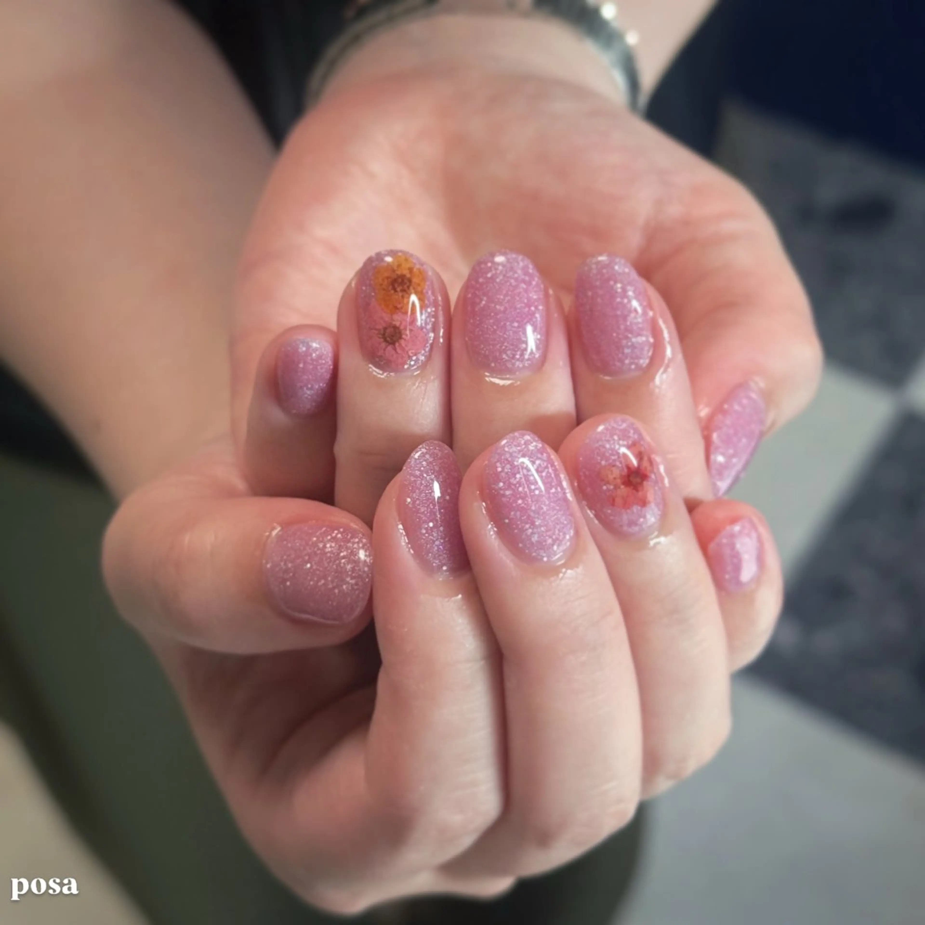 ネイル アートネイル フラワーネイル ワンカラーネイル シンプルネイル ハンドネイル posa nail モエミのネイルデザイン