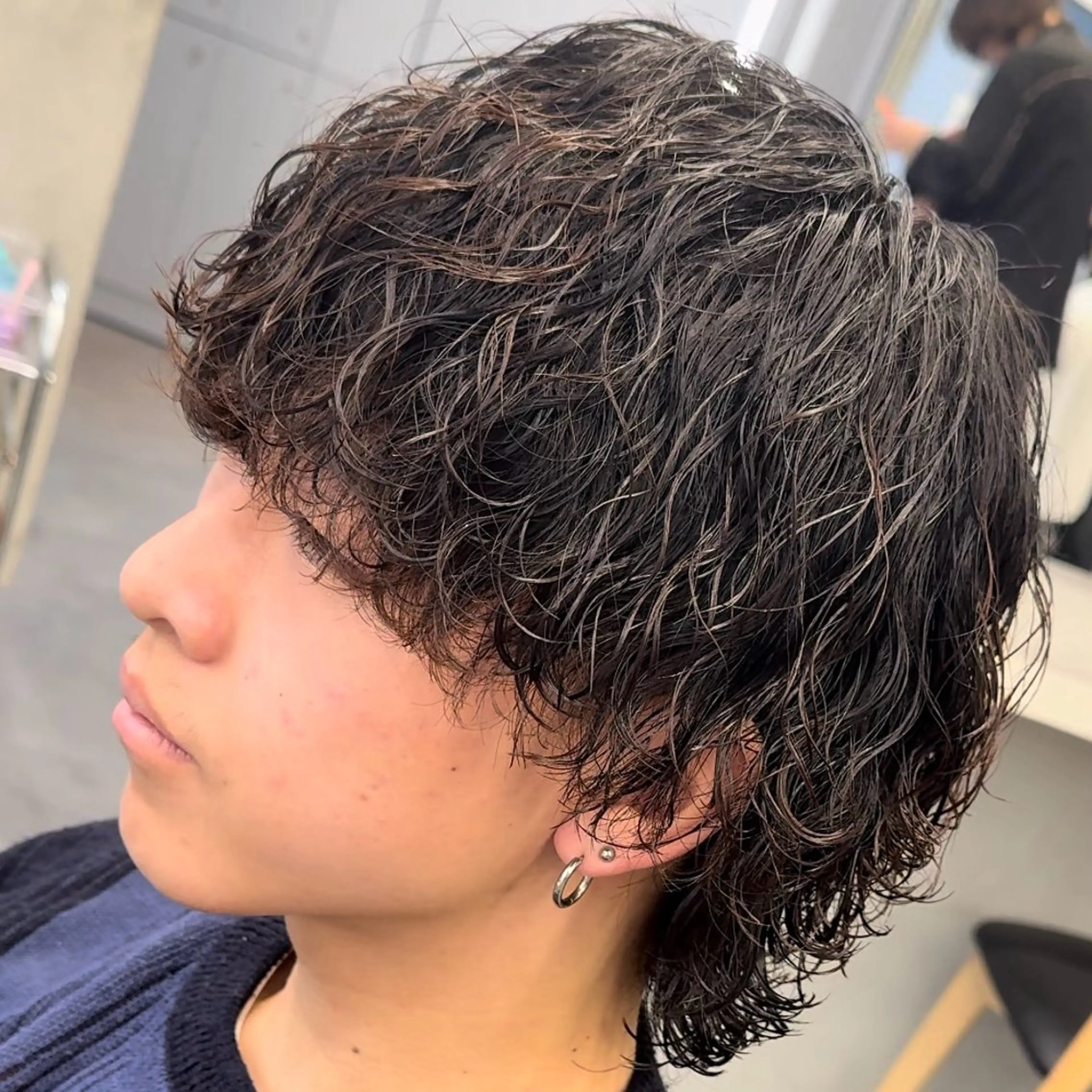 セミロング パーマ ヘアアレンジ メンズ fifth 石川 凪のヘアスタイル