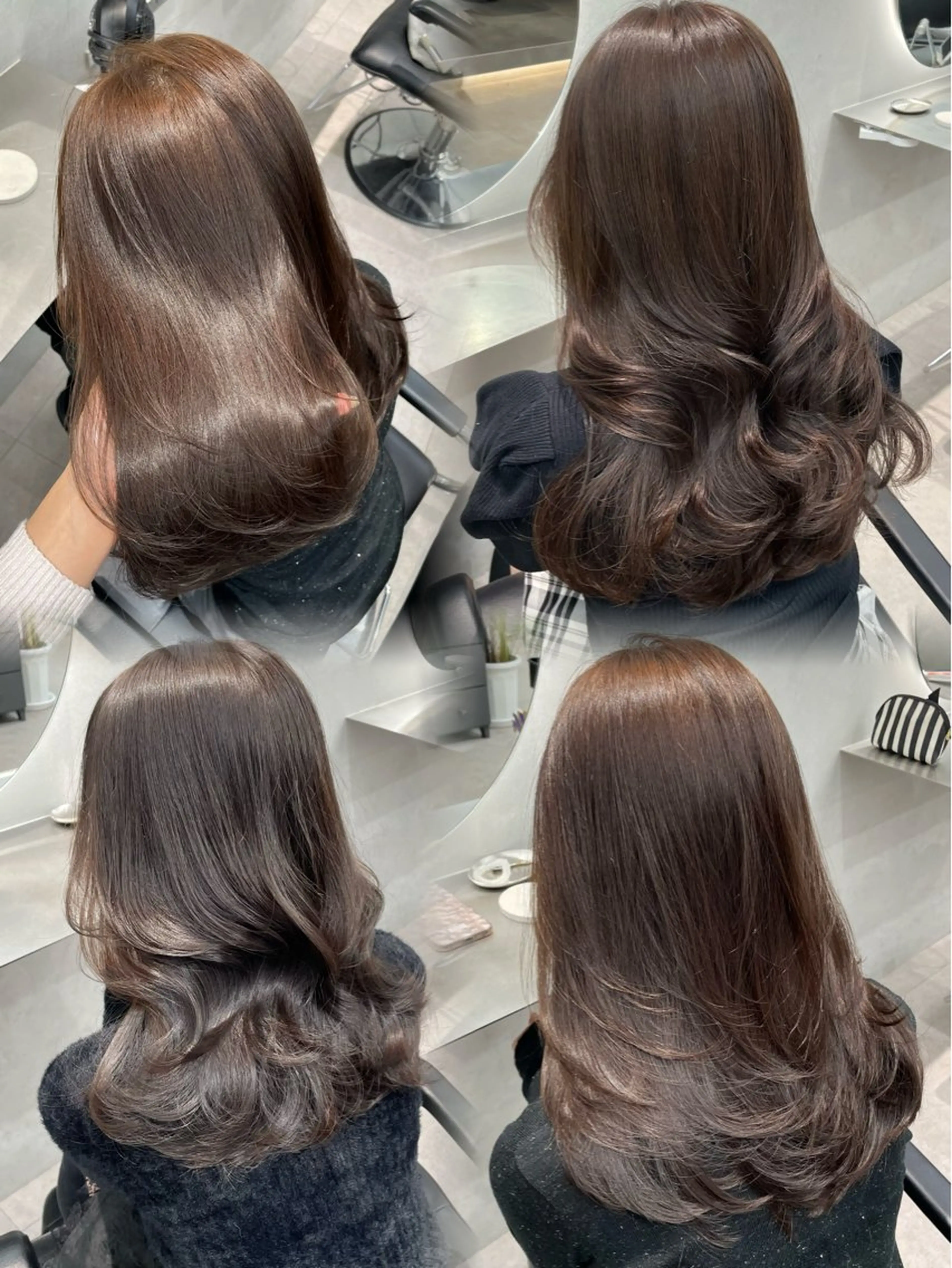 セミロング カラー アッシュ アッシュブラウン ベージュカラー ブラウンカラー 透明感カラー ヘアカラー 表参道/透明感 グレージュ/ブラウンのヘアスタイル