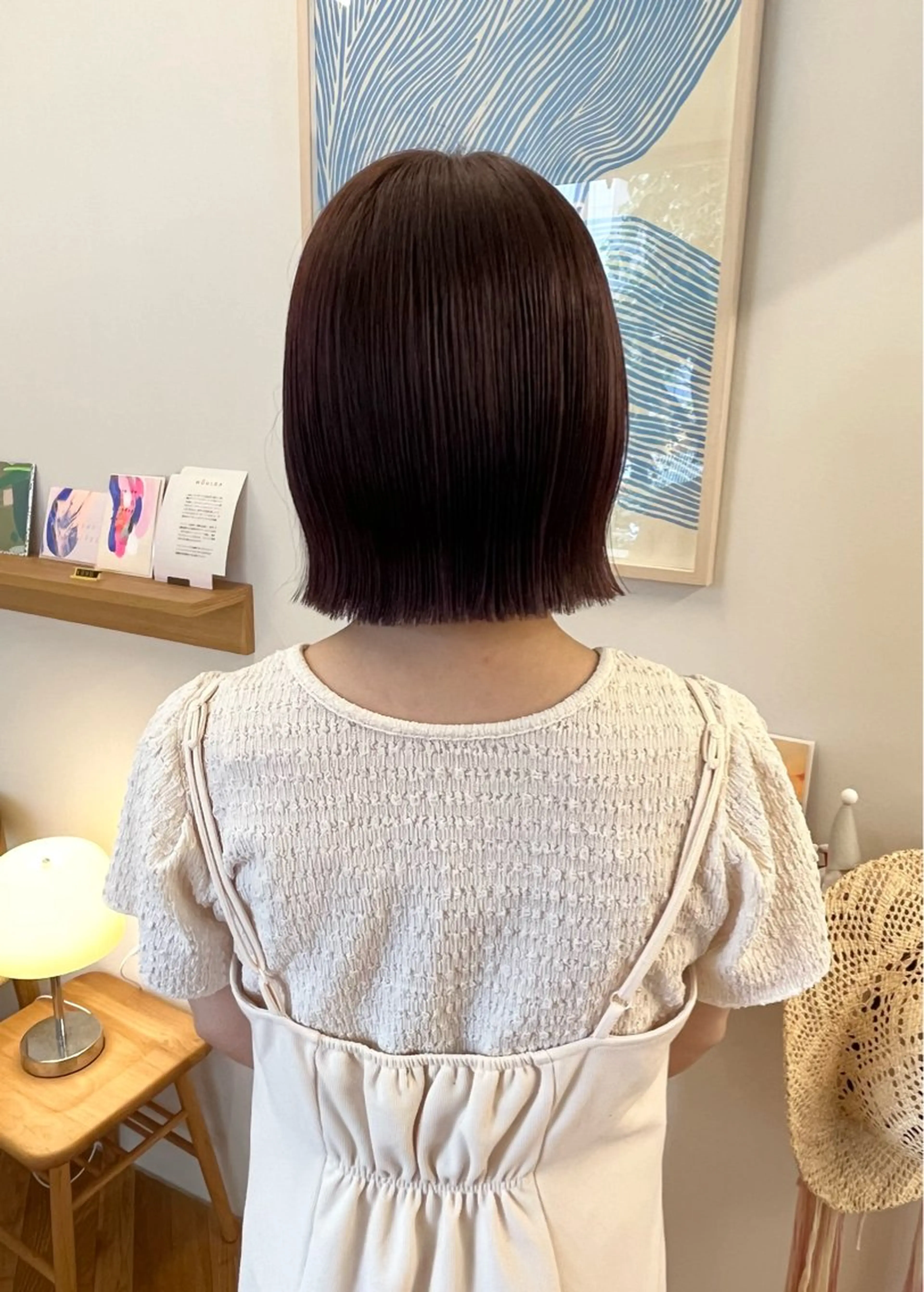 ショート カラー 切りっぱなしボブ ブラウンカラー ナチュラルブラウン ピンクカラー ピンクブラウン カット 西山 紗耶香🪽 透明感カラー/ボブのヘアスタイル