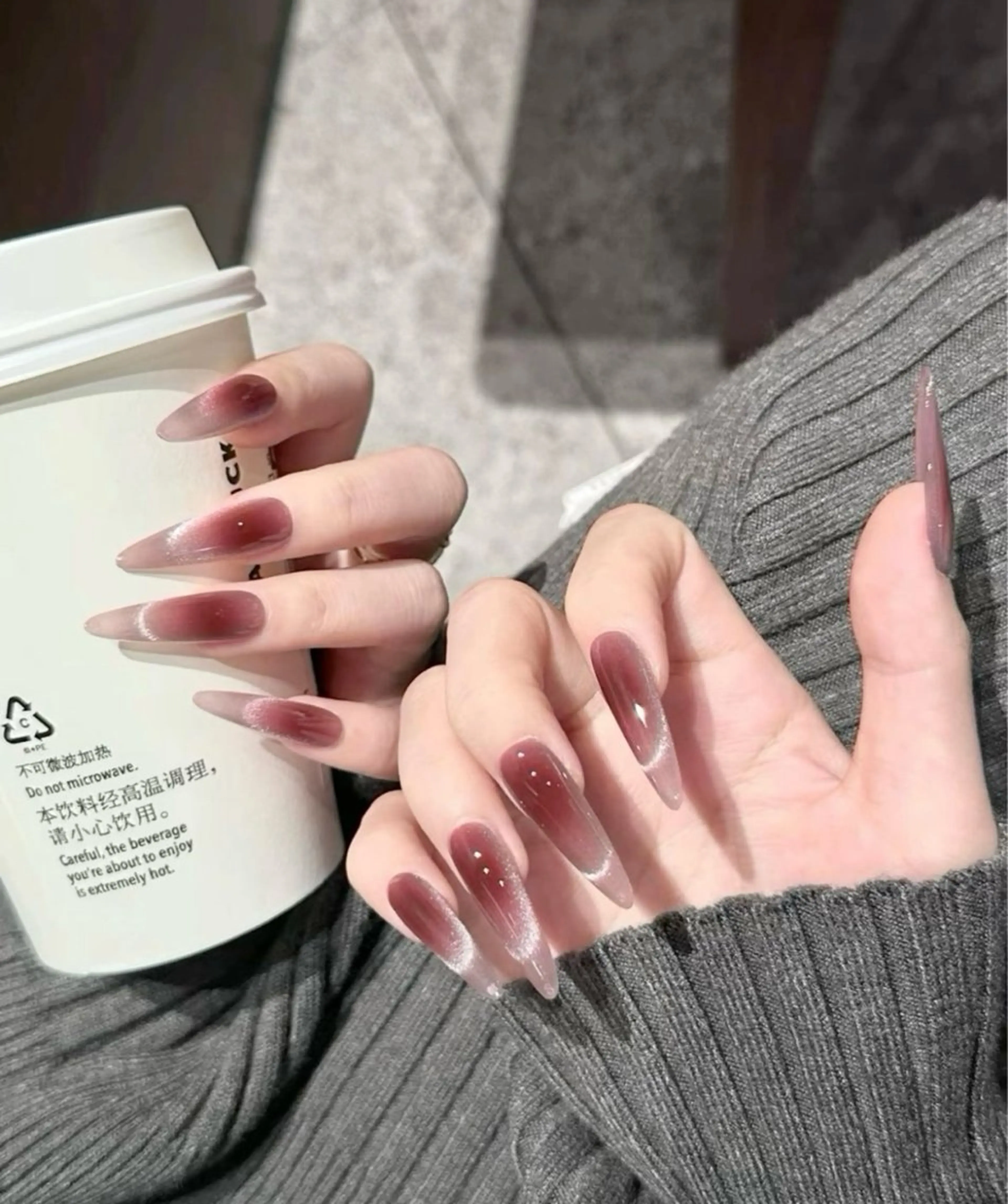 ネイル チークネイル フレンチネイル マグネットネイル マグネットフレンチ Sora Nail所属・Sora Nail Honastugiのネイルデザイン