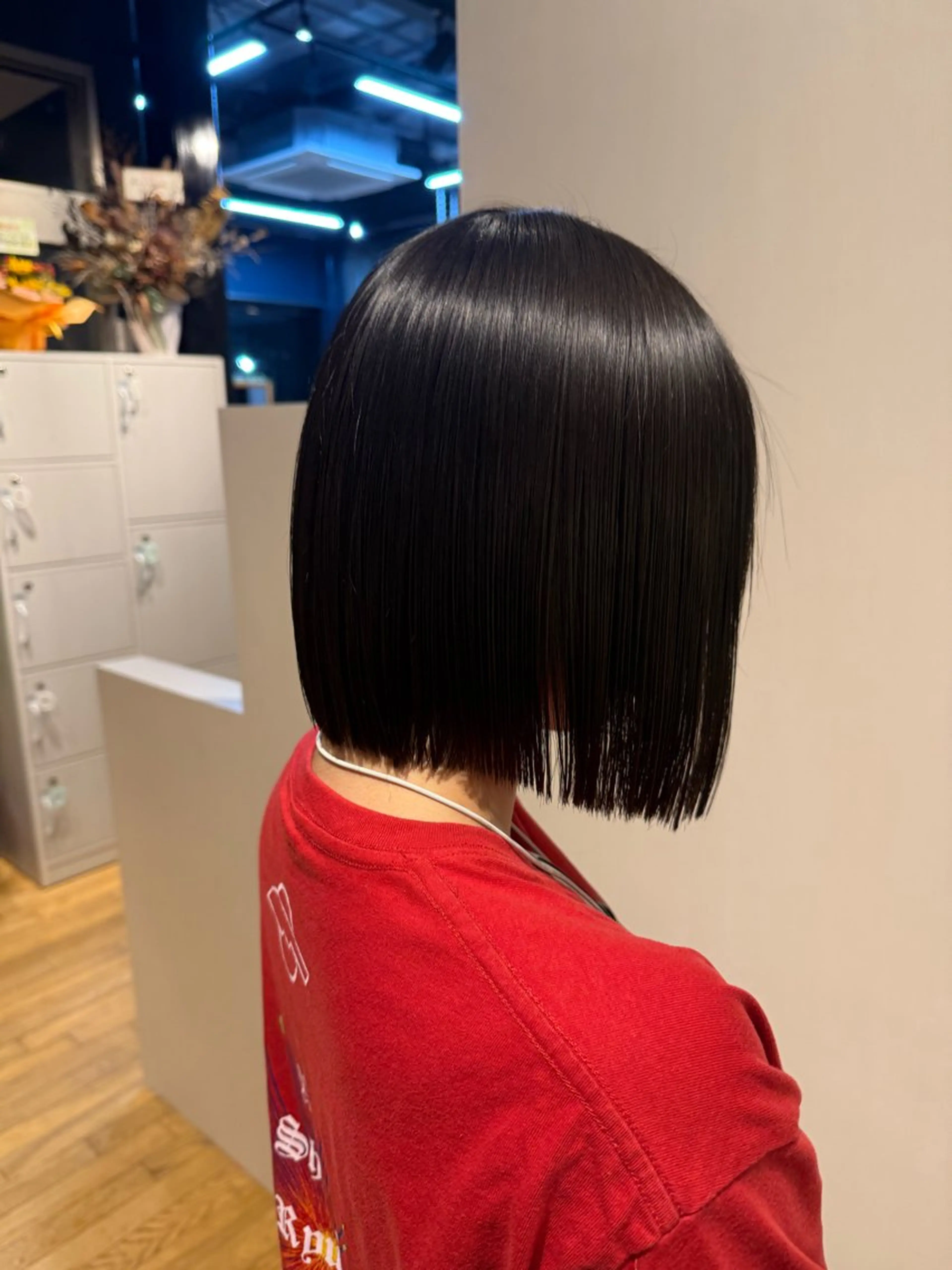 ショート 切りっぱなしボブ ボブ 縮毛矯正 似合わせカット/ レディース特化/佑月のヘアスタイル