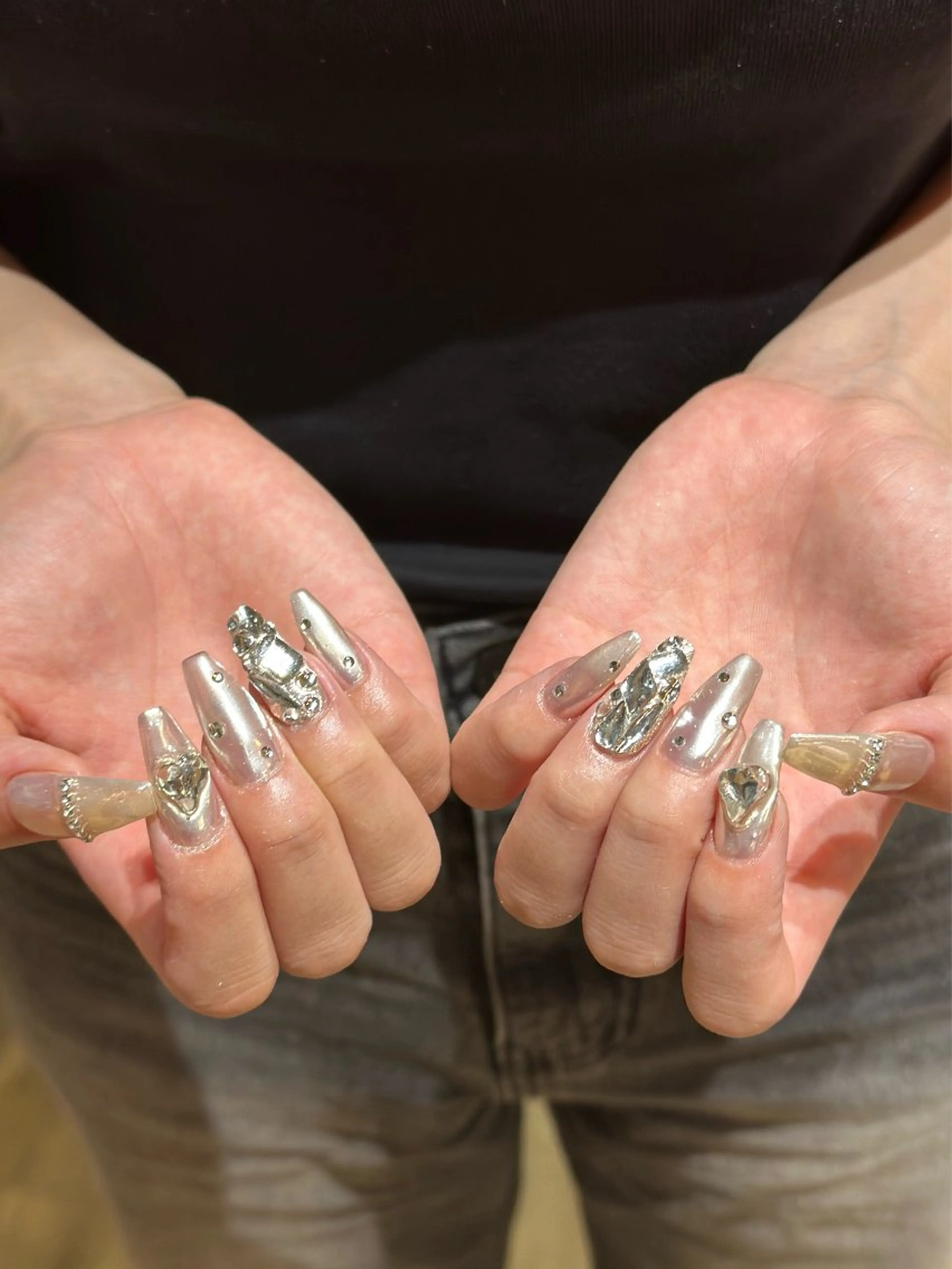 ネイル ハート 持ち込み ハンドネイル 松永 稚奈のネイルデザイン