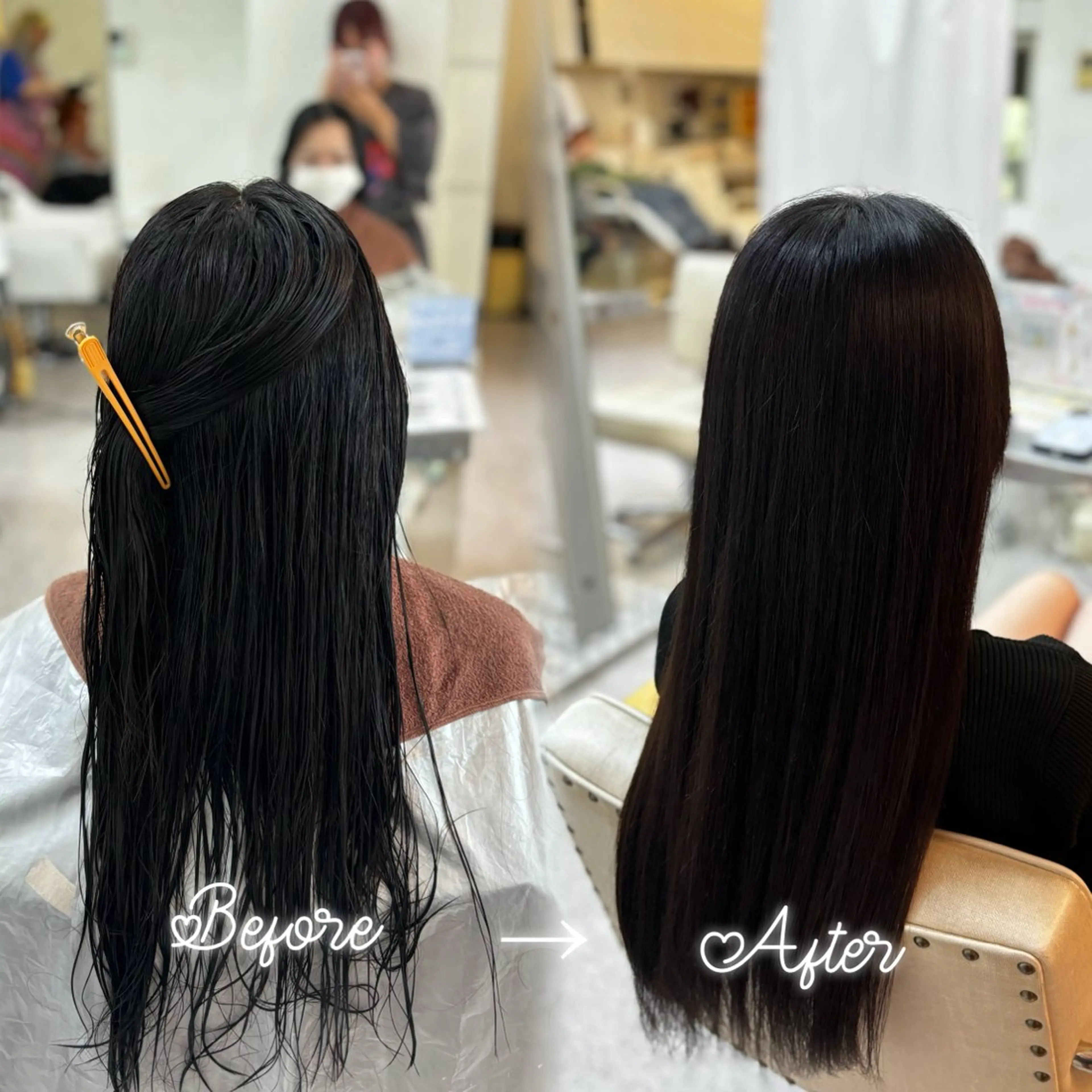 ロング 縮毛矯正 さくら 🌸エクステのヘアスタイル