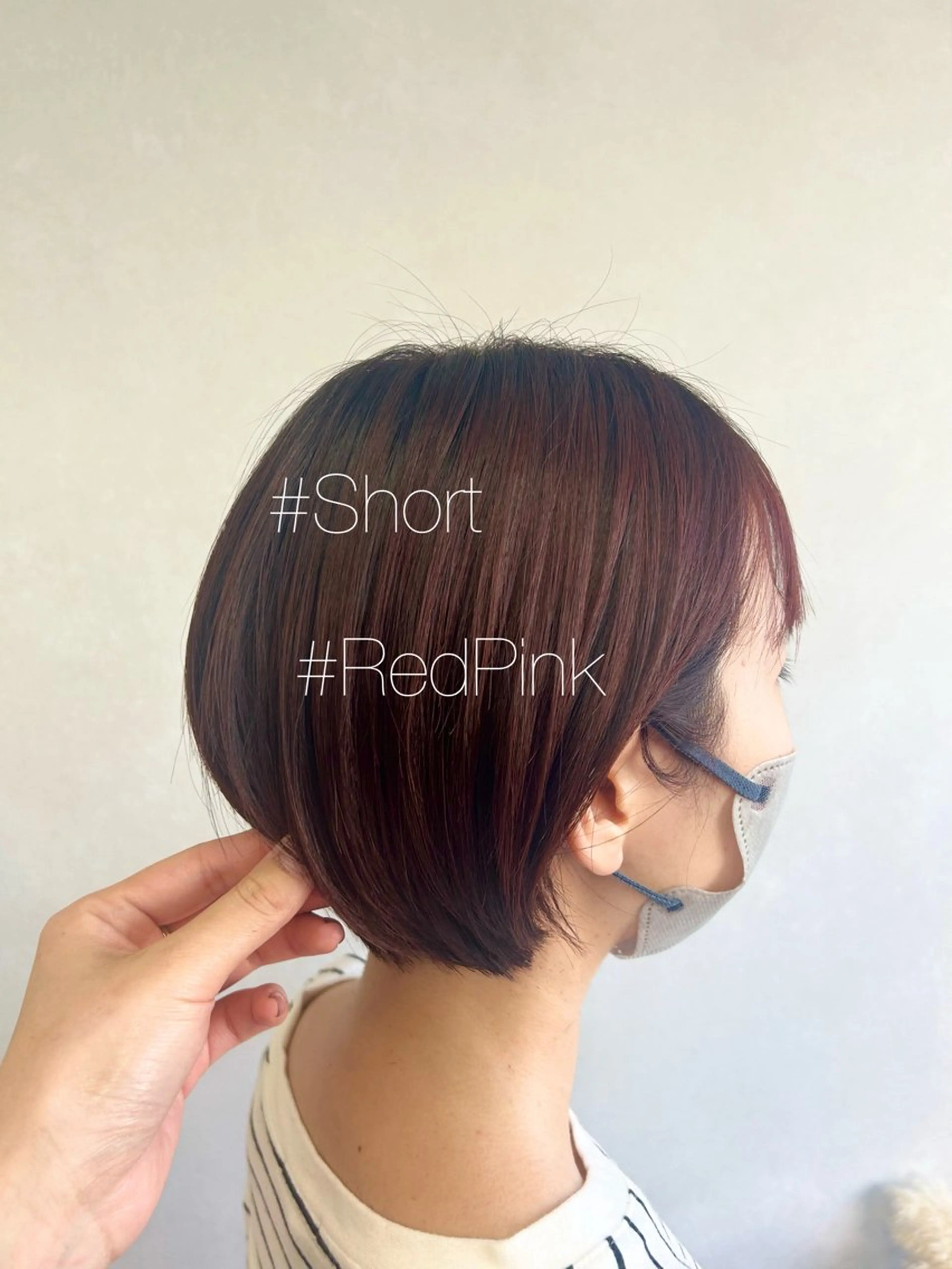 ショート カラー 丸みショート ピンクカラー レッドカラー ショートヘア カット ヘアカラー 暖色･似合わせカラー (廣石沙英🎀)のヘアスタイル