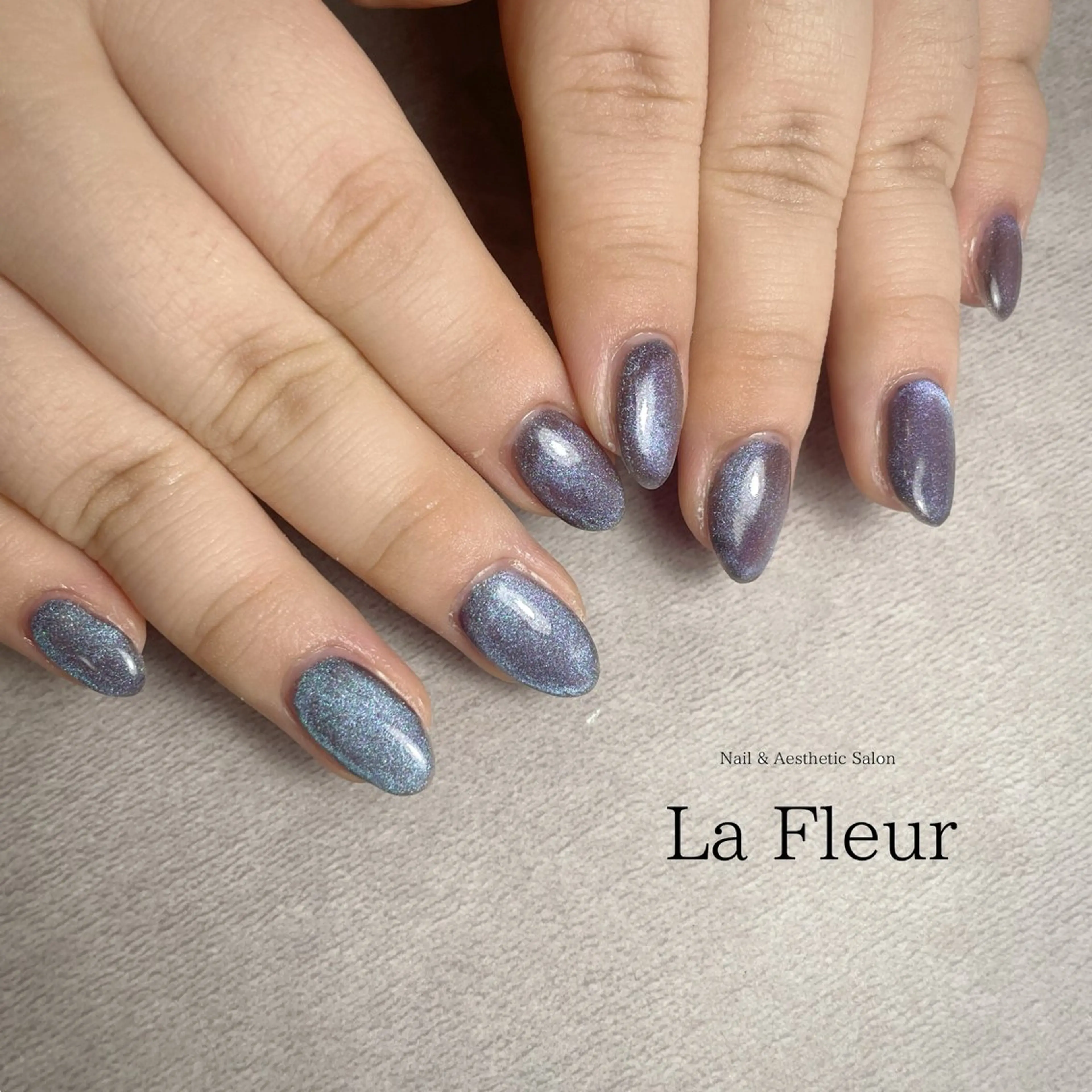 ネイル ブルー マグネットネイル 赤色 ハンドネイル K Harukaのネイルデザイン