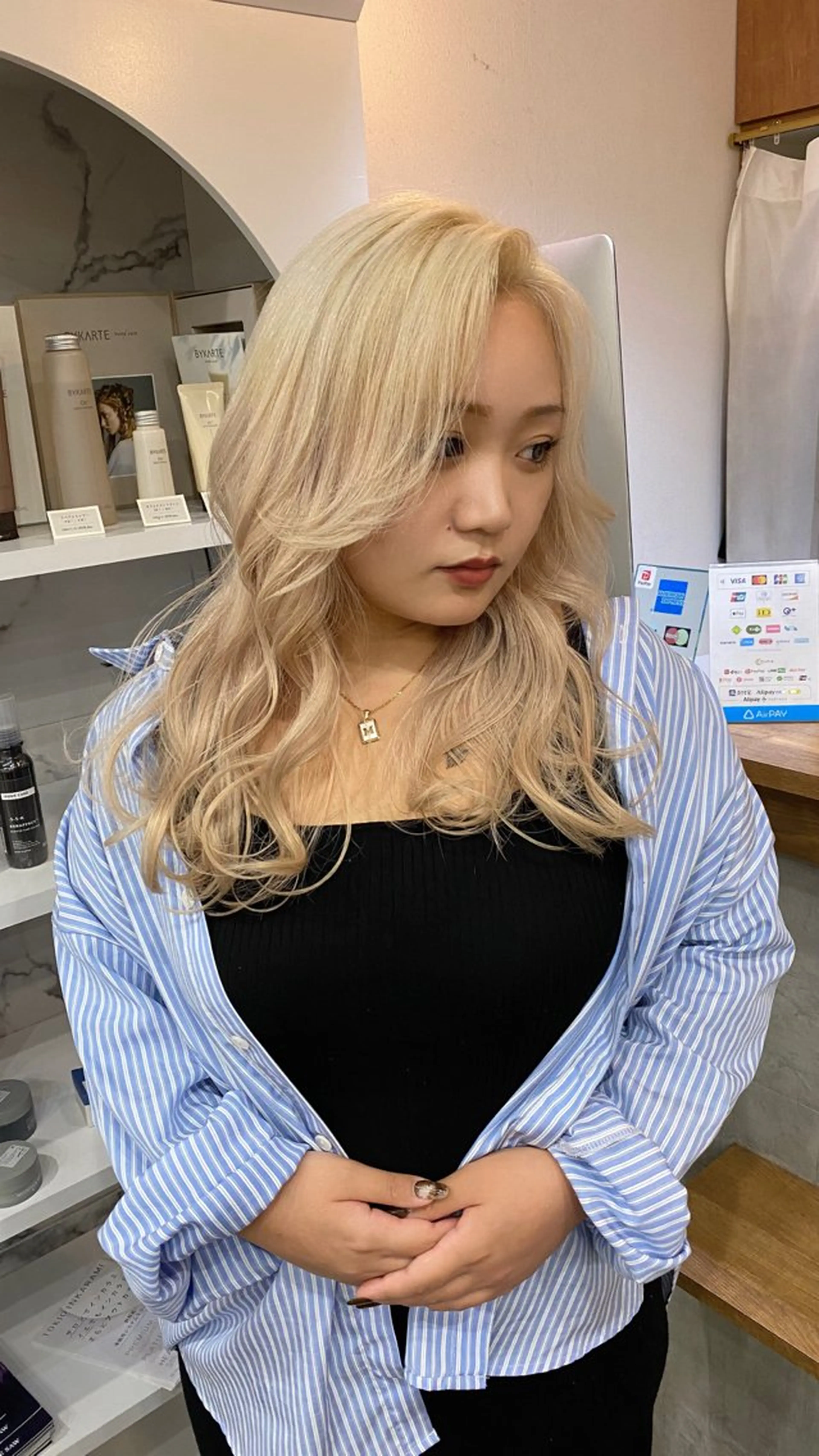 ロング カラー ヘアカラー トリートメント エクステモデル募集 💗大阪梅田/川上のヘアスタイル