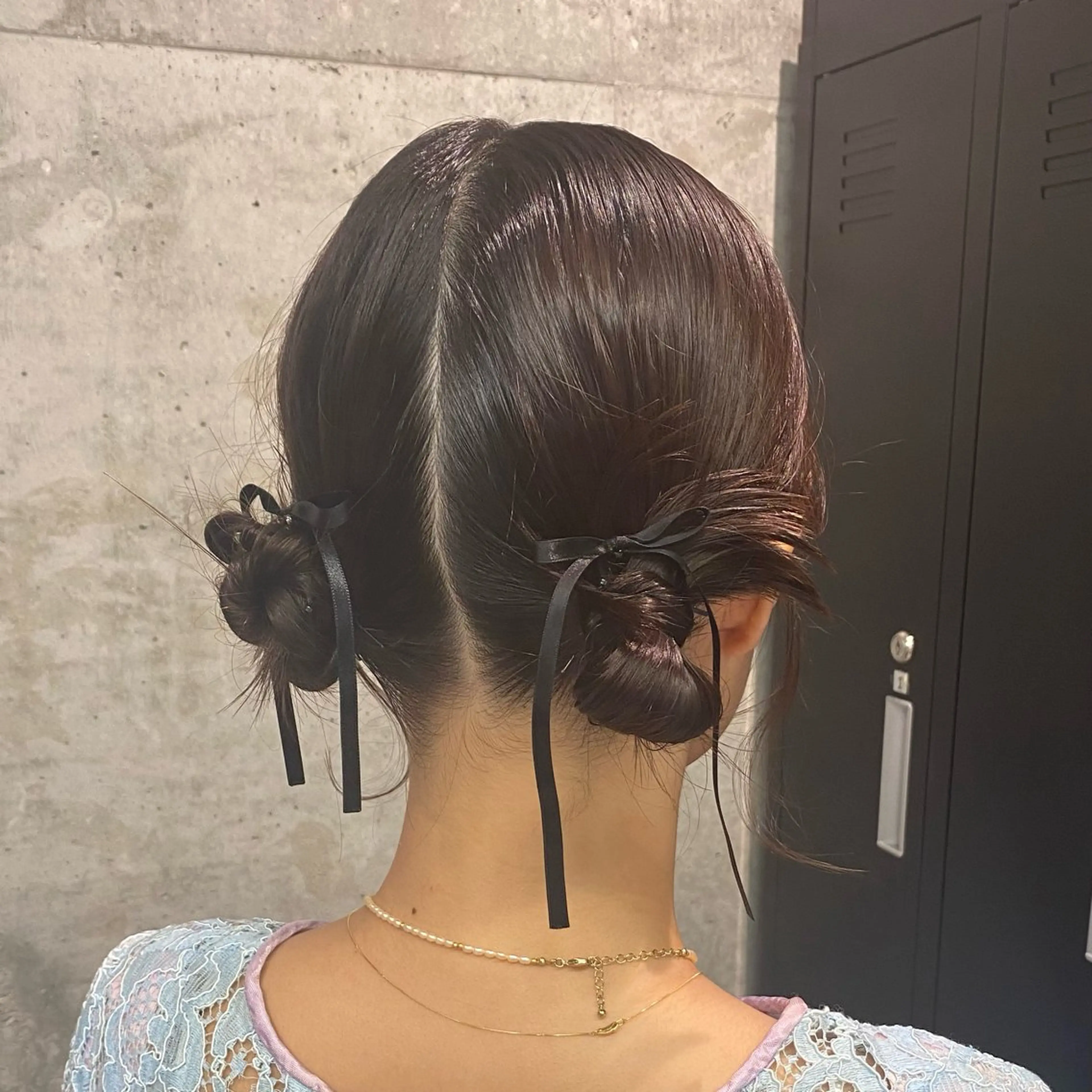 ヘアアレンジ ボブ ヘアセット 艶暖色カラー🍒 縮毛矯正ほののヘアスタイル