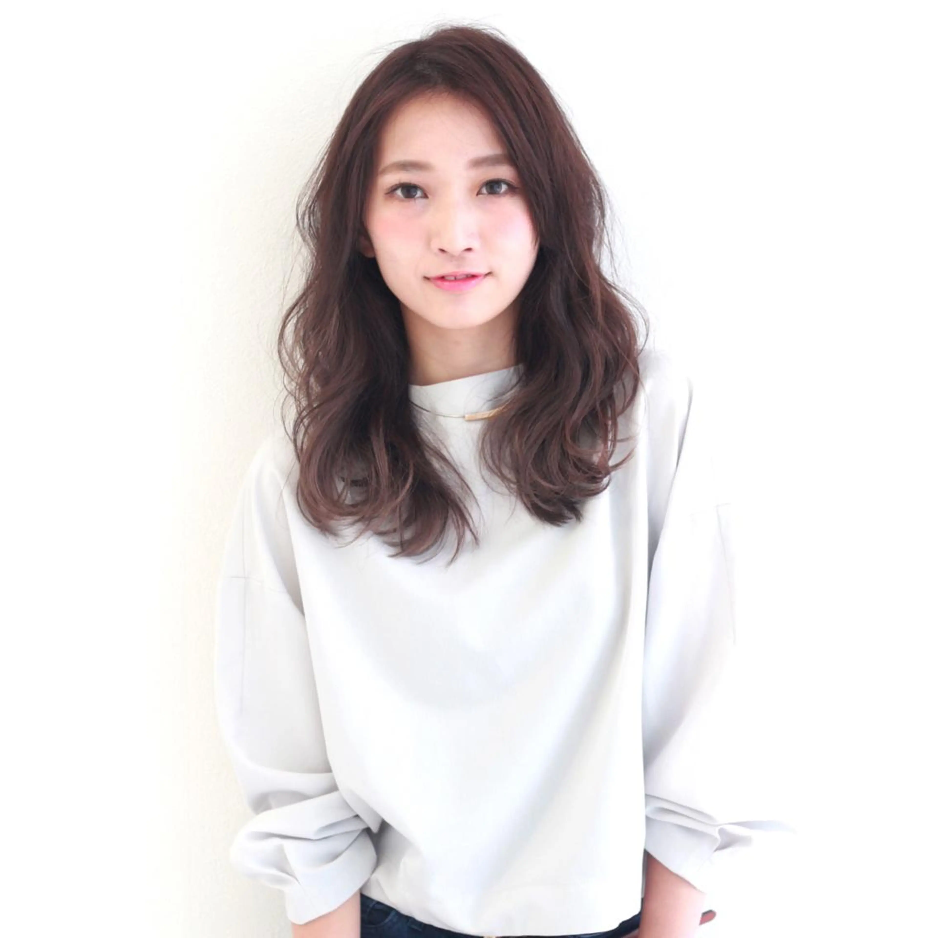 セミロング カラー パーマ セミロングパーマ デジタルパーマ カット ヘアカラー 高木 麻知子のヘアスタイル