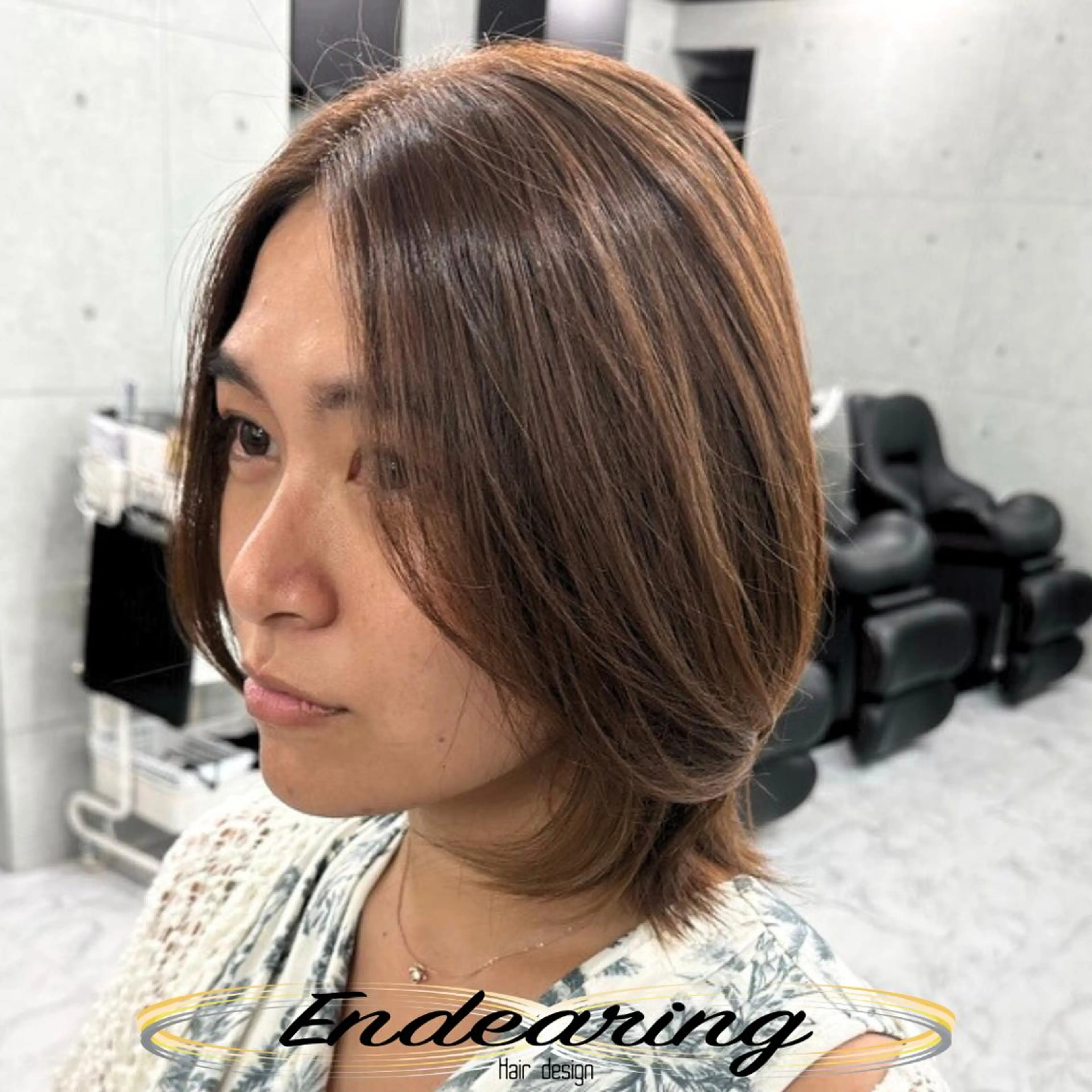 カラー ベージュカラー 透明感カラー ボブ カット ヘアカラー Endearing 銀座/レイヤーカットのヘアスタイル