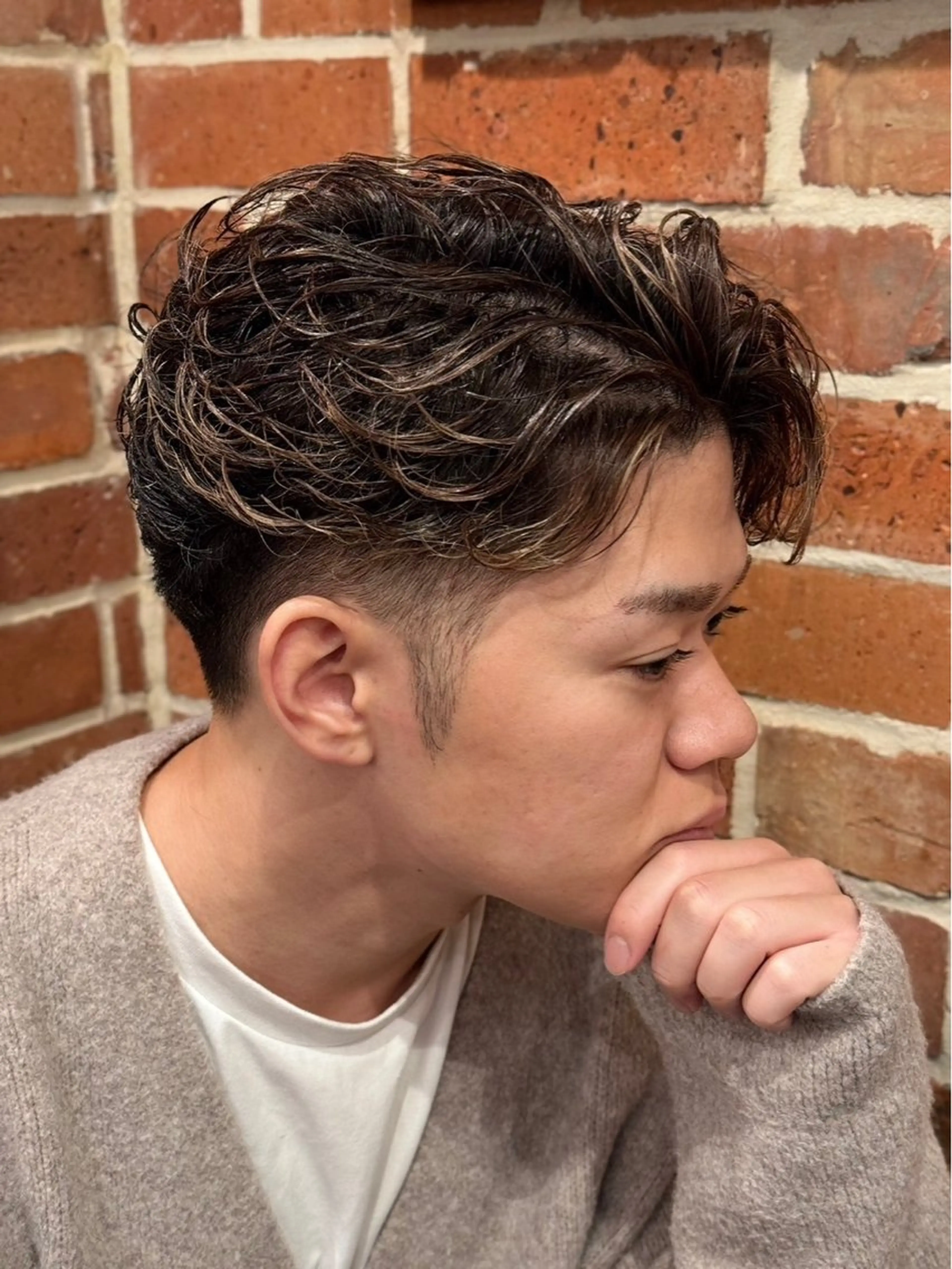 ショート パーマ メンズ 浅見 天翔のヘアスタイル