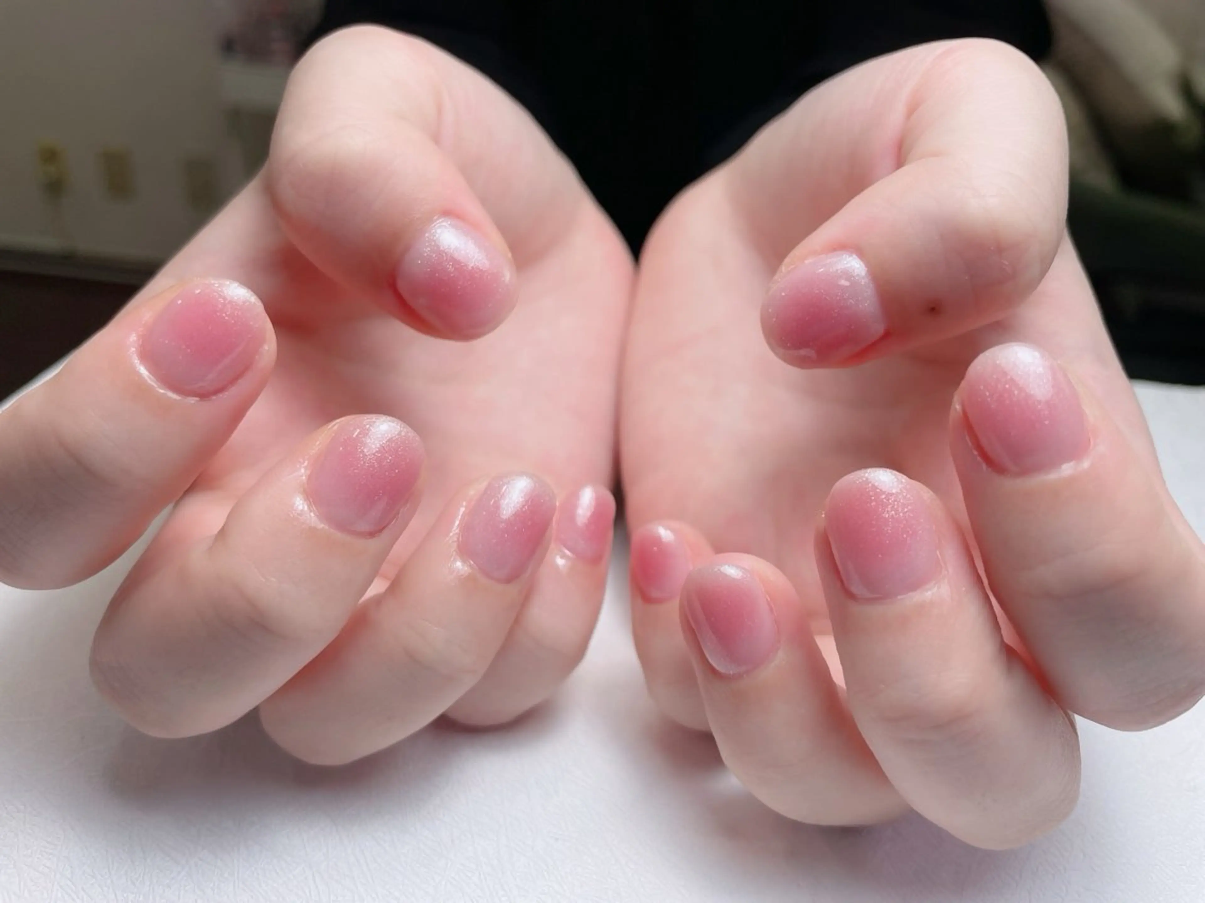 ネイル オーロラネイル 長さ出し フットネイル フレンチネイル ジェルネイル 中野駅から2分 MEO NAILのネイルデザイン
