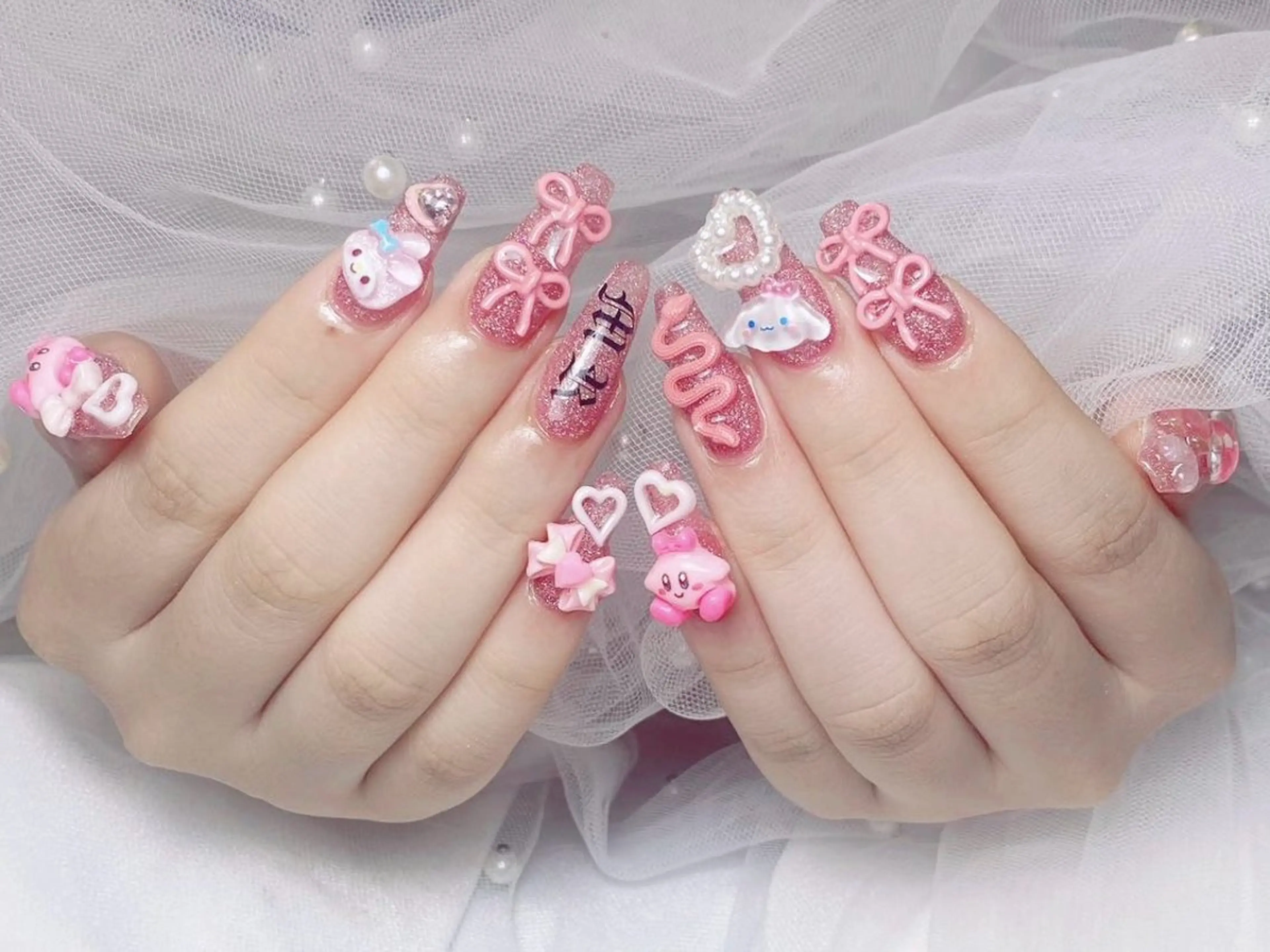 ネイル フレンチネイル ジェルネイル ハート 韓国ネイル マグネットネイル ネイルサロン lotusのネイルデザイン