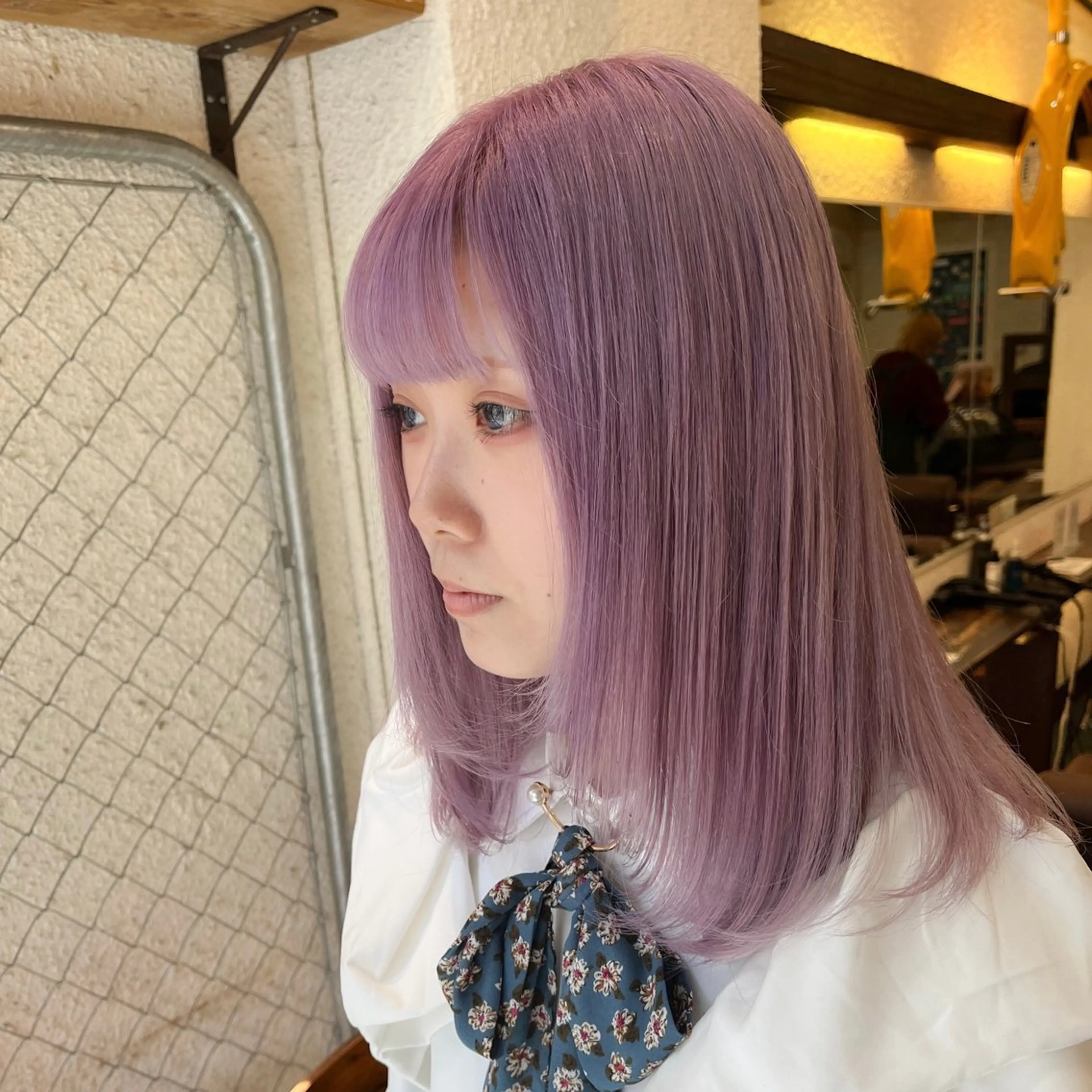 ミディアム カラー ハイトーンを育てる ブリーチカラー/牧原のヘアスタイル