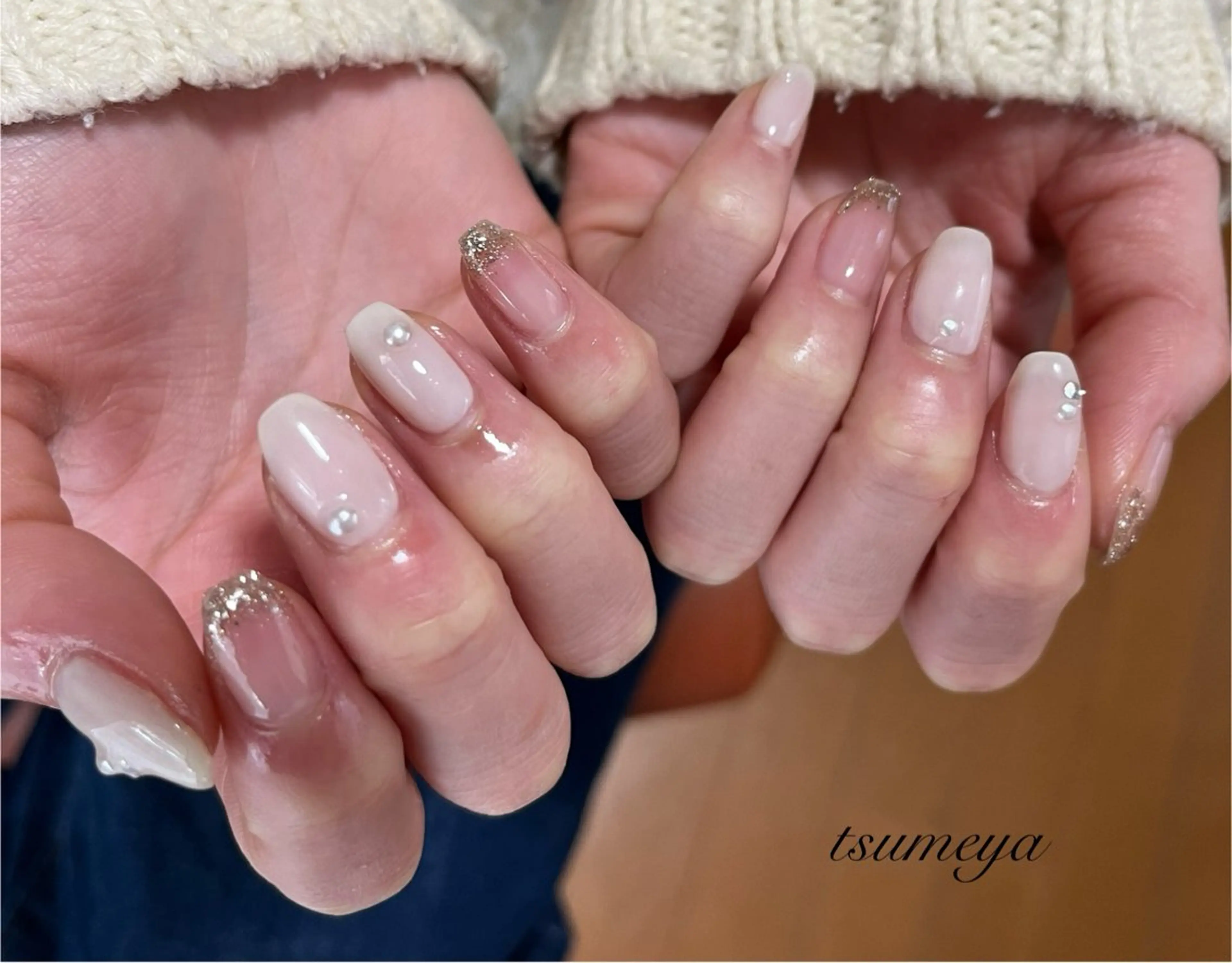 ネイル tsumeya ゆるかわ手描きネイルのネイルデザイン