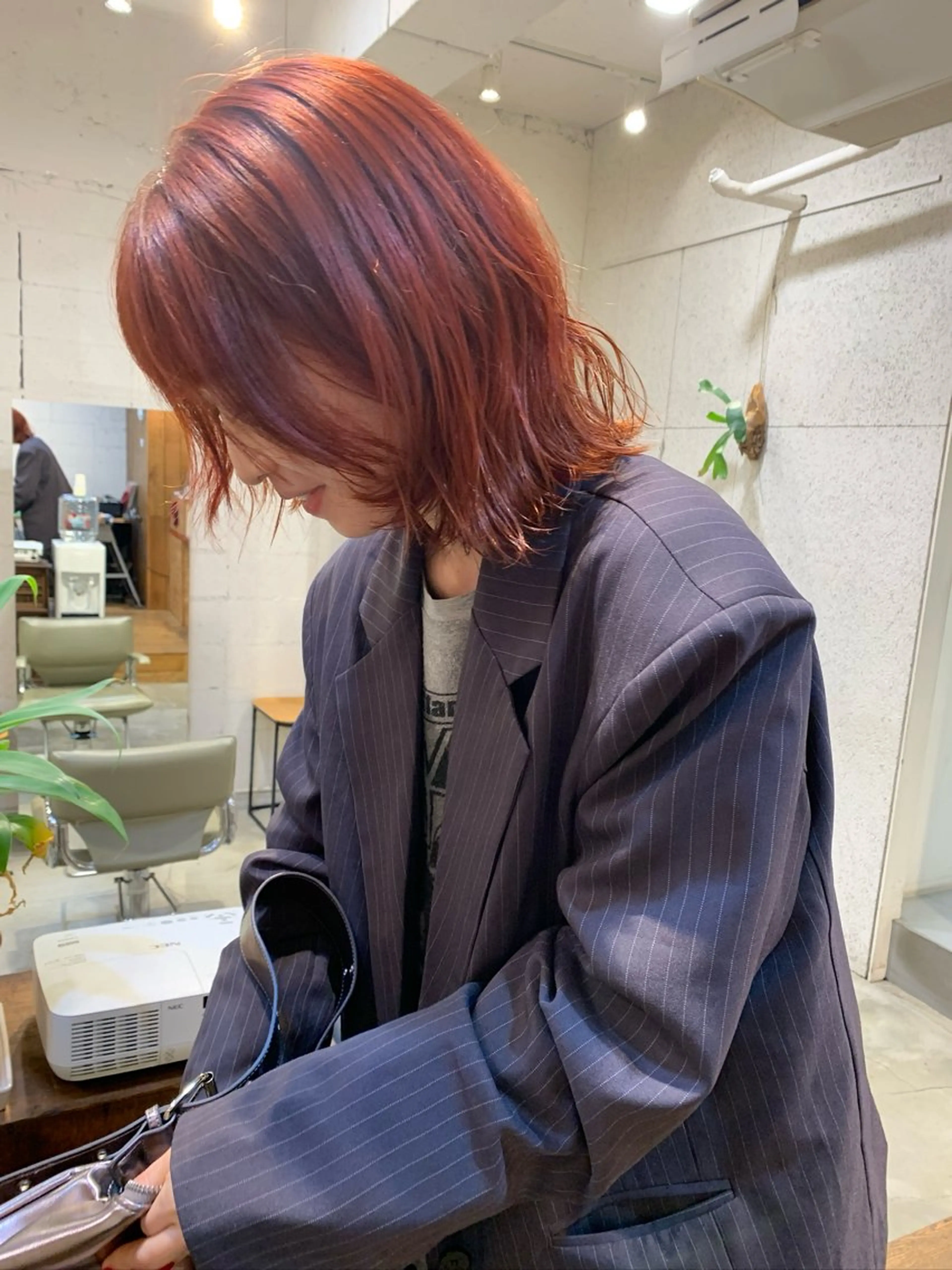 ミディアム カラー カシス レッドカラー 【takk】 ナカヤママサヨシのヘアスタイル