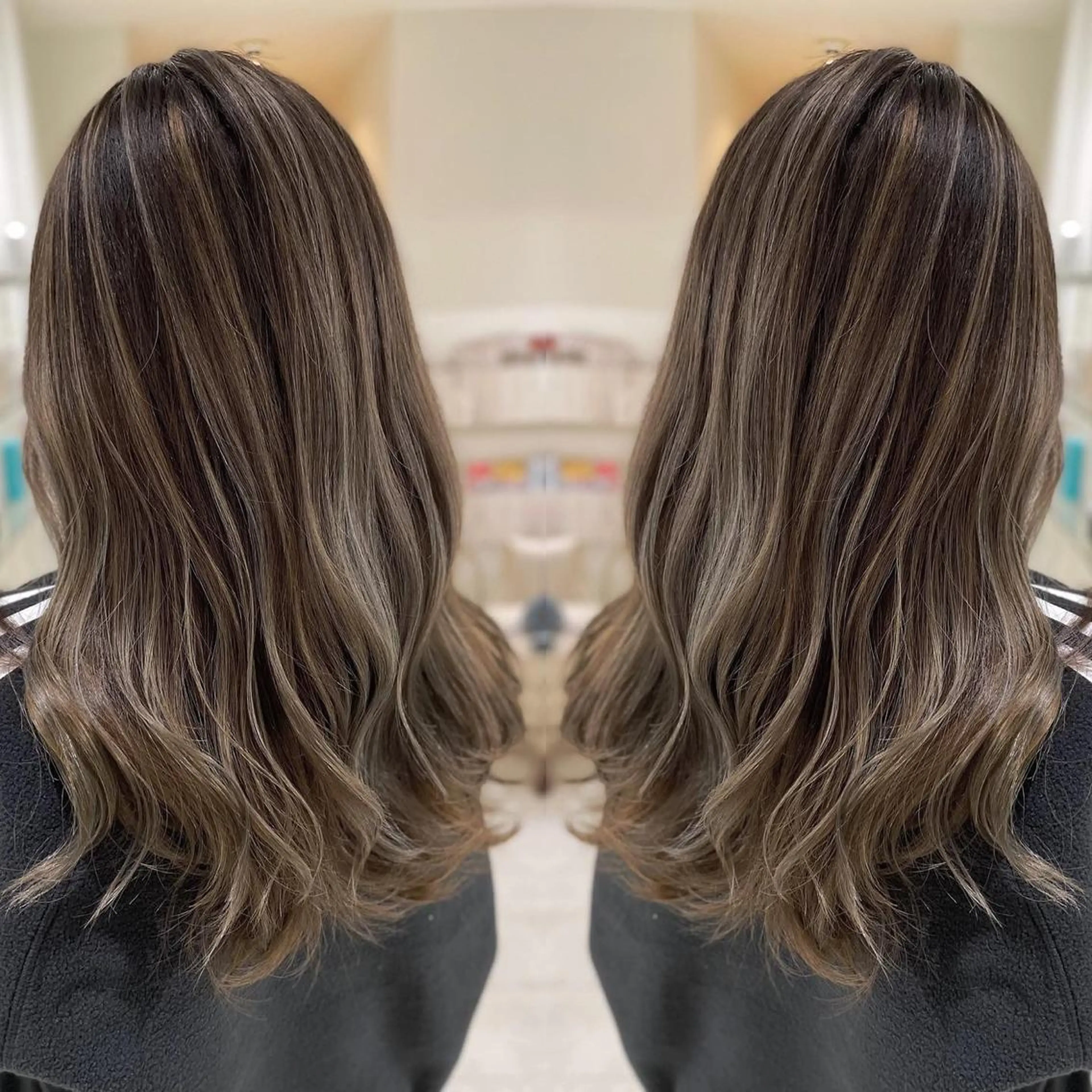 ロング カラー アッシュ グレージュ 外国人風カラー レイヤーカット ヘアカラー トリートメント 河合秀明/ショート /ボブ/レイヤーのヘアスタイル