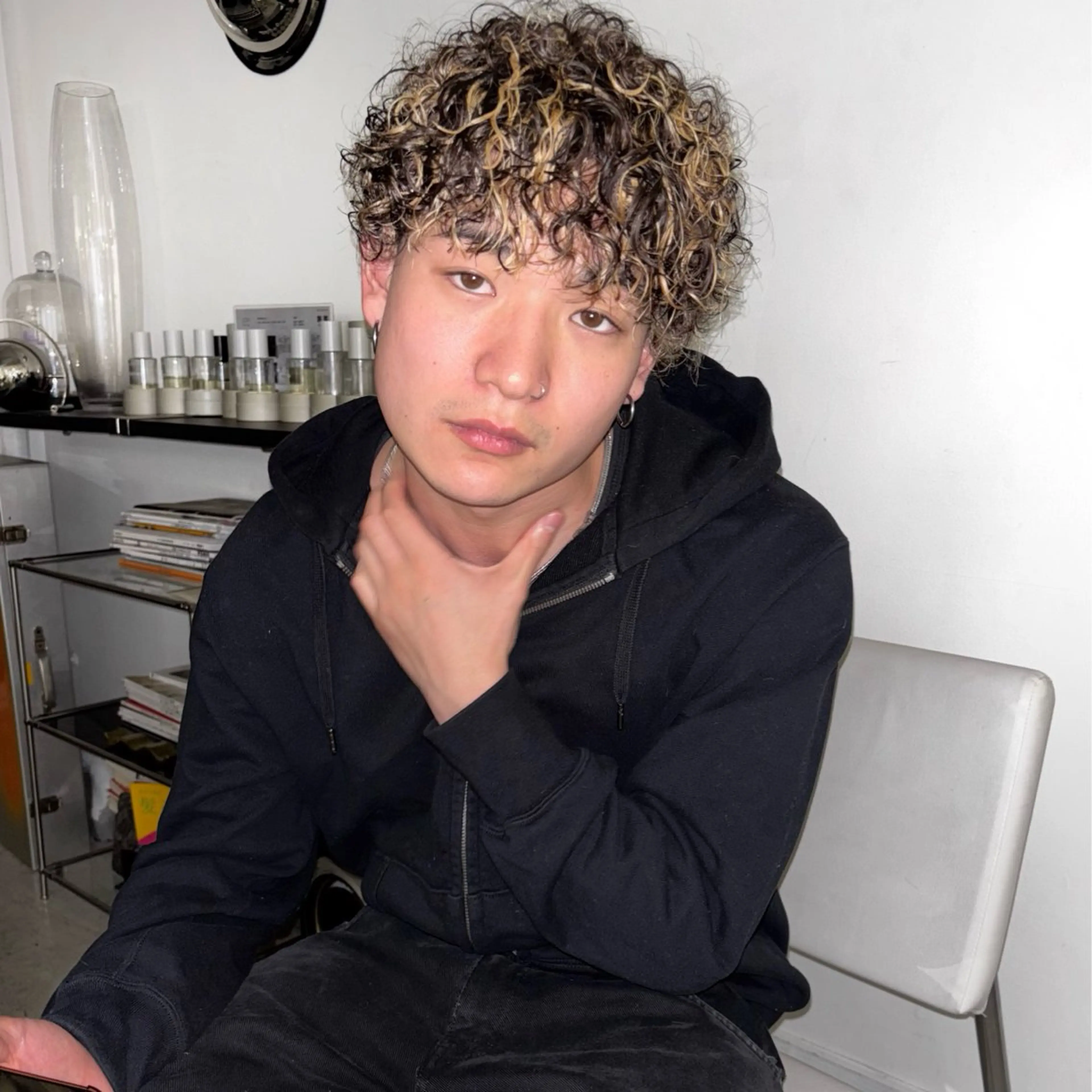 カラー パーマ メンズ ヘアカラー パーマ hair salon 丹tan所属・Rena✴︎トレンド ×スタンダードMIXのヘアスタイル