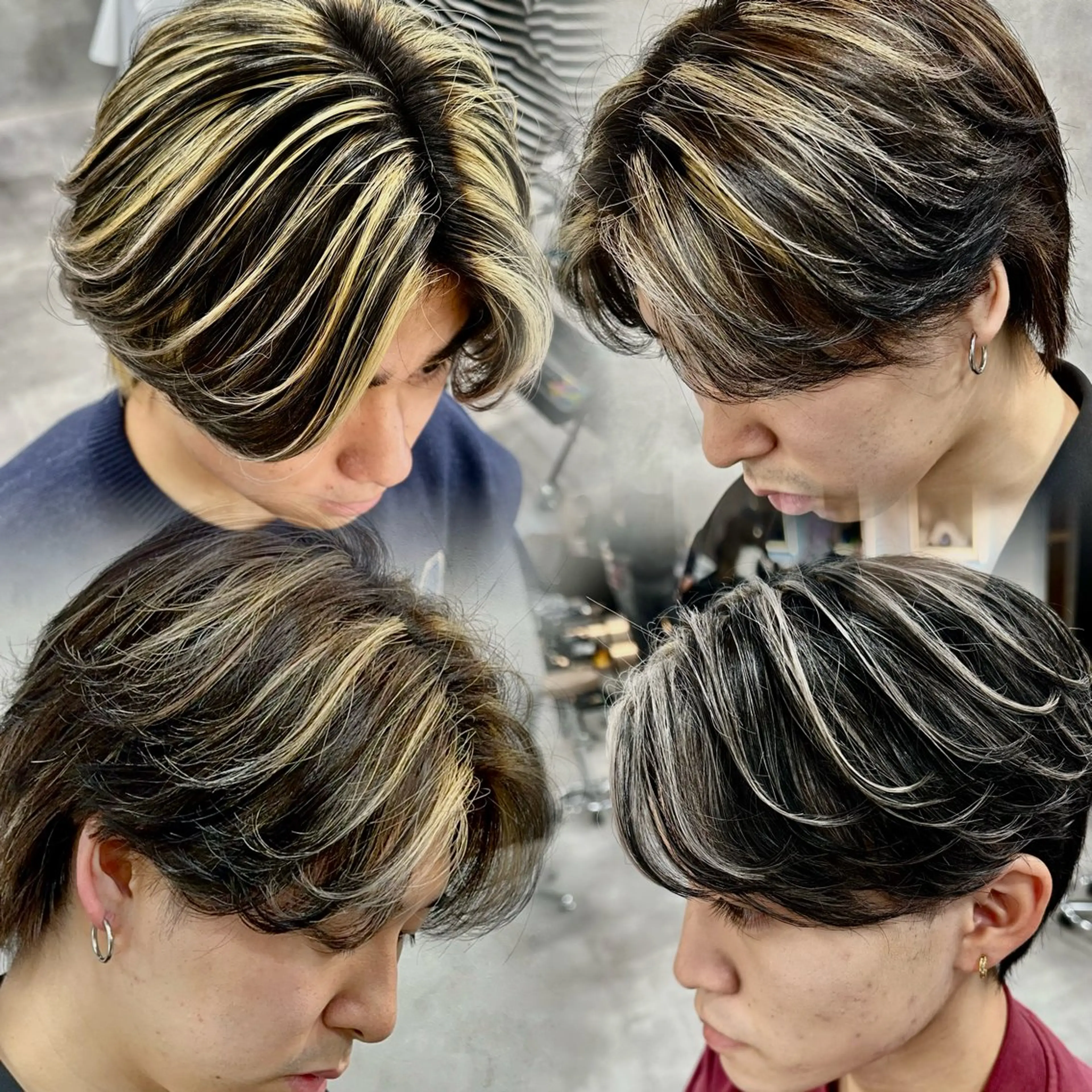 【ミニモ限定✨】メンズカット+ハイライトメッシュ+パーマ🔥(ミニモ学割✨)の写真