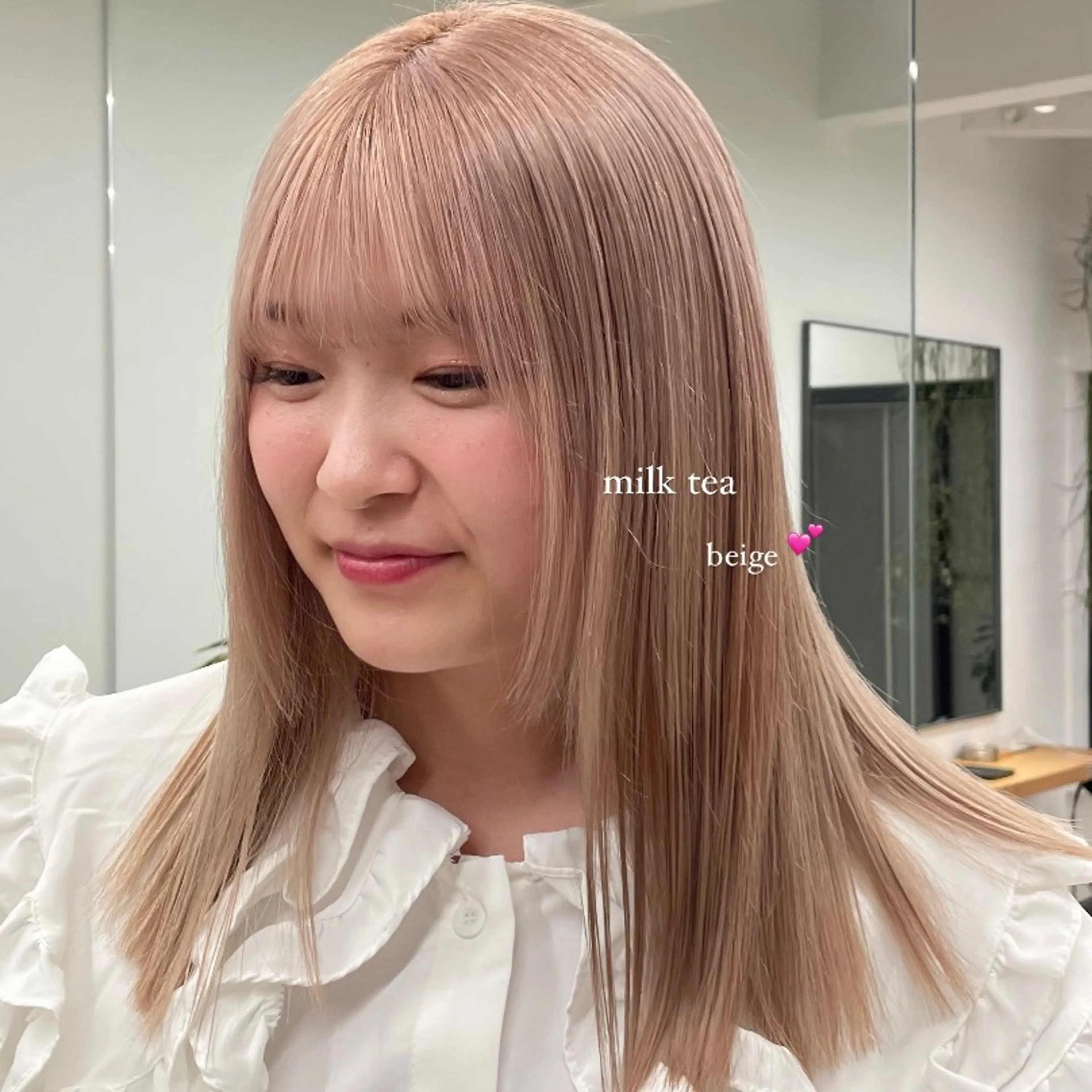 ミディアム ヘアカラー 盛れる透明感カラー・ momokaのヘアスタイル