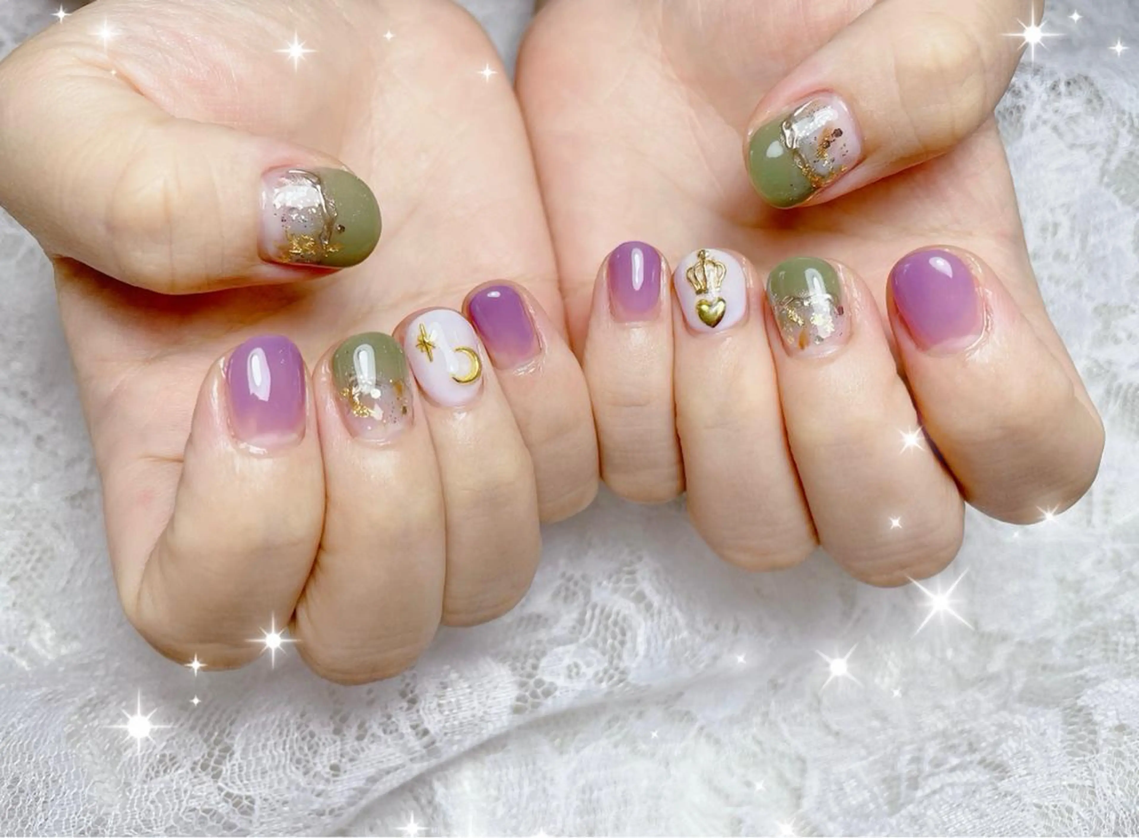 ネイル ニュアンスネイル ハンドネイル FLARE NAIL フレアネイルのネイルデザイン