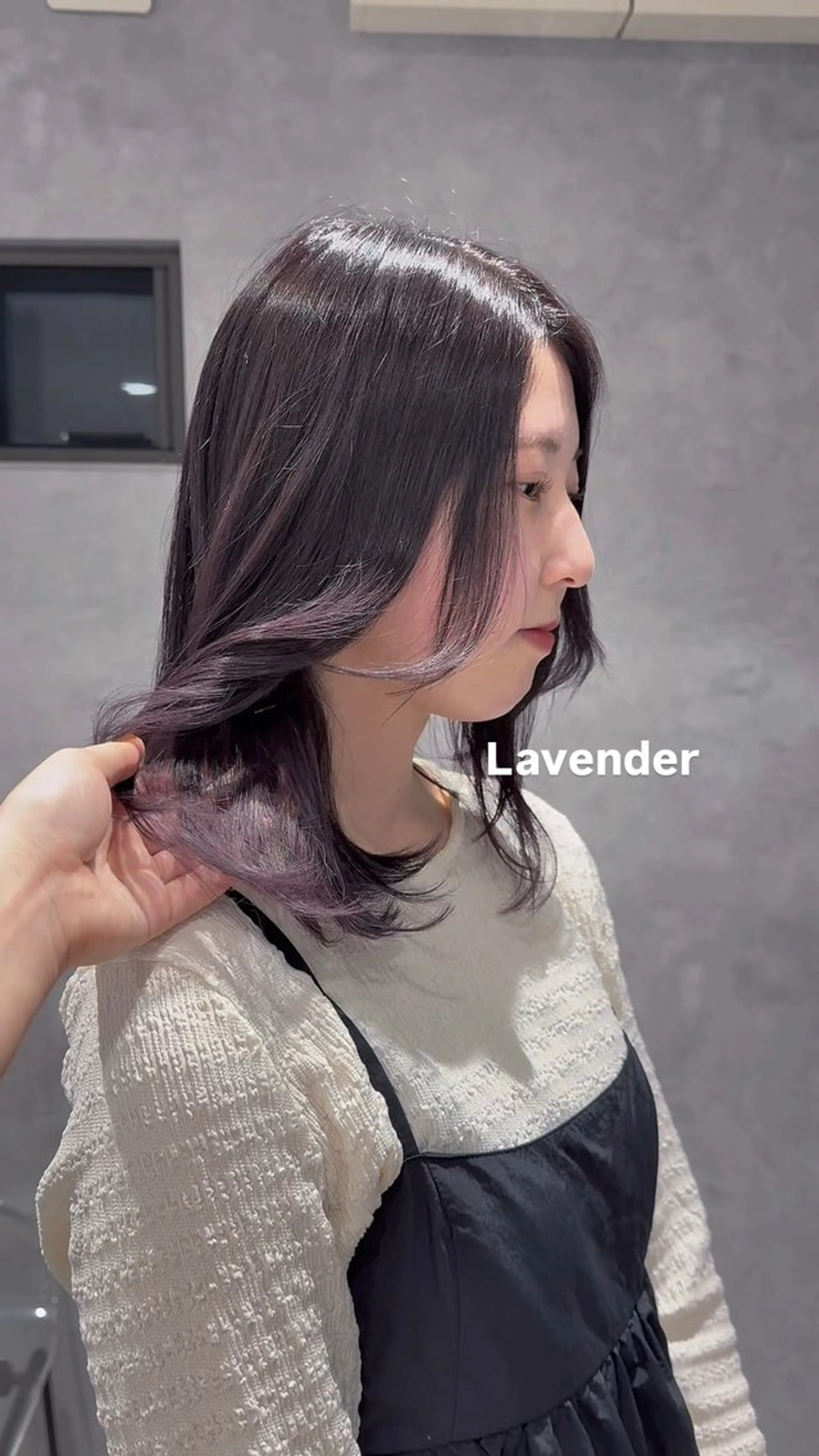 ミディアム カラー 透明感カラー 顔周りカット レイヤーカット 野林 夏帆のヘアスタイル