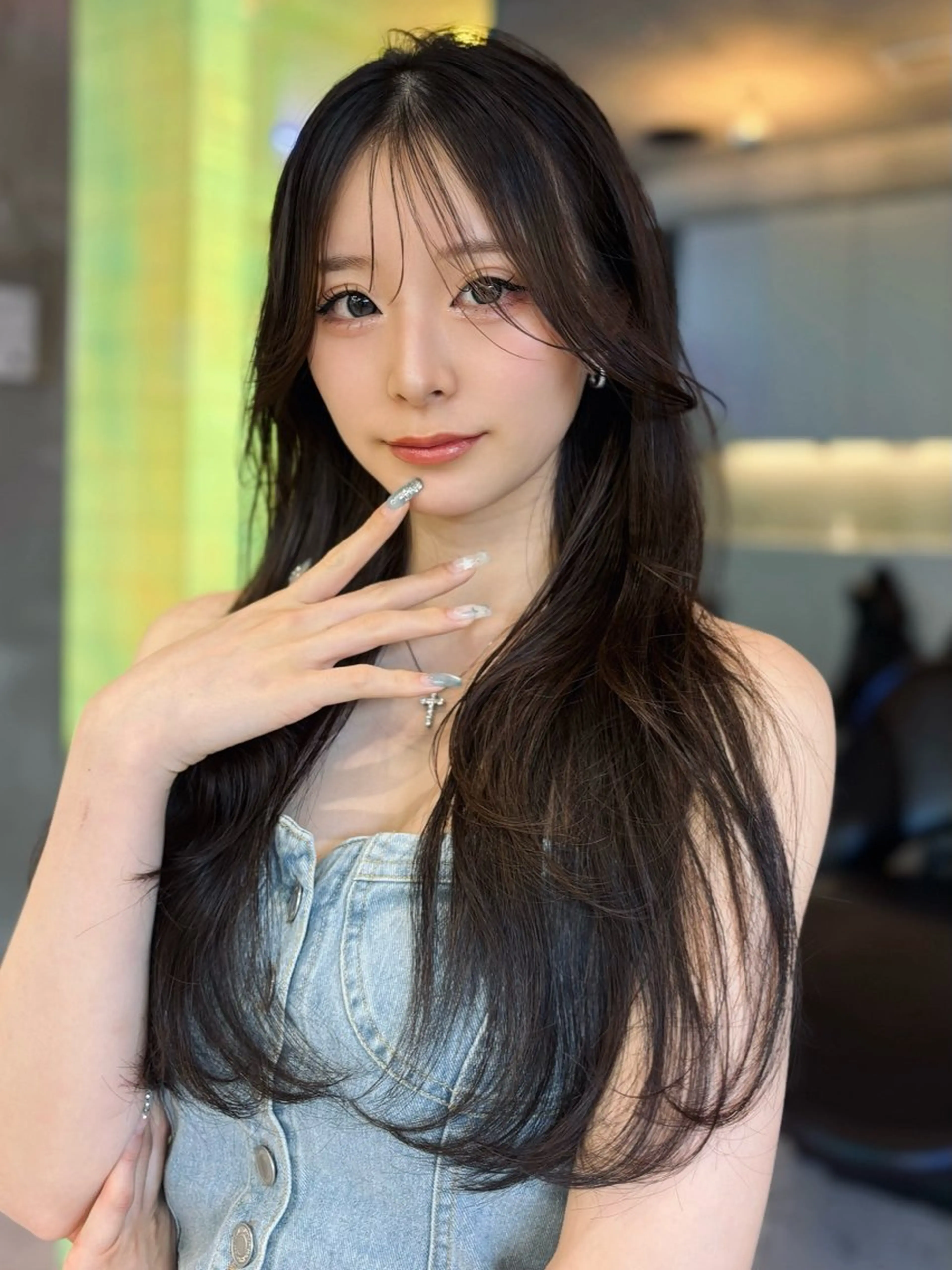 ロング カラー 透明感カラー トリートメント 色気レイヤースタイル 洒落色気ヘアマサトのヘアスタイル