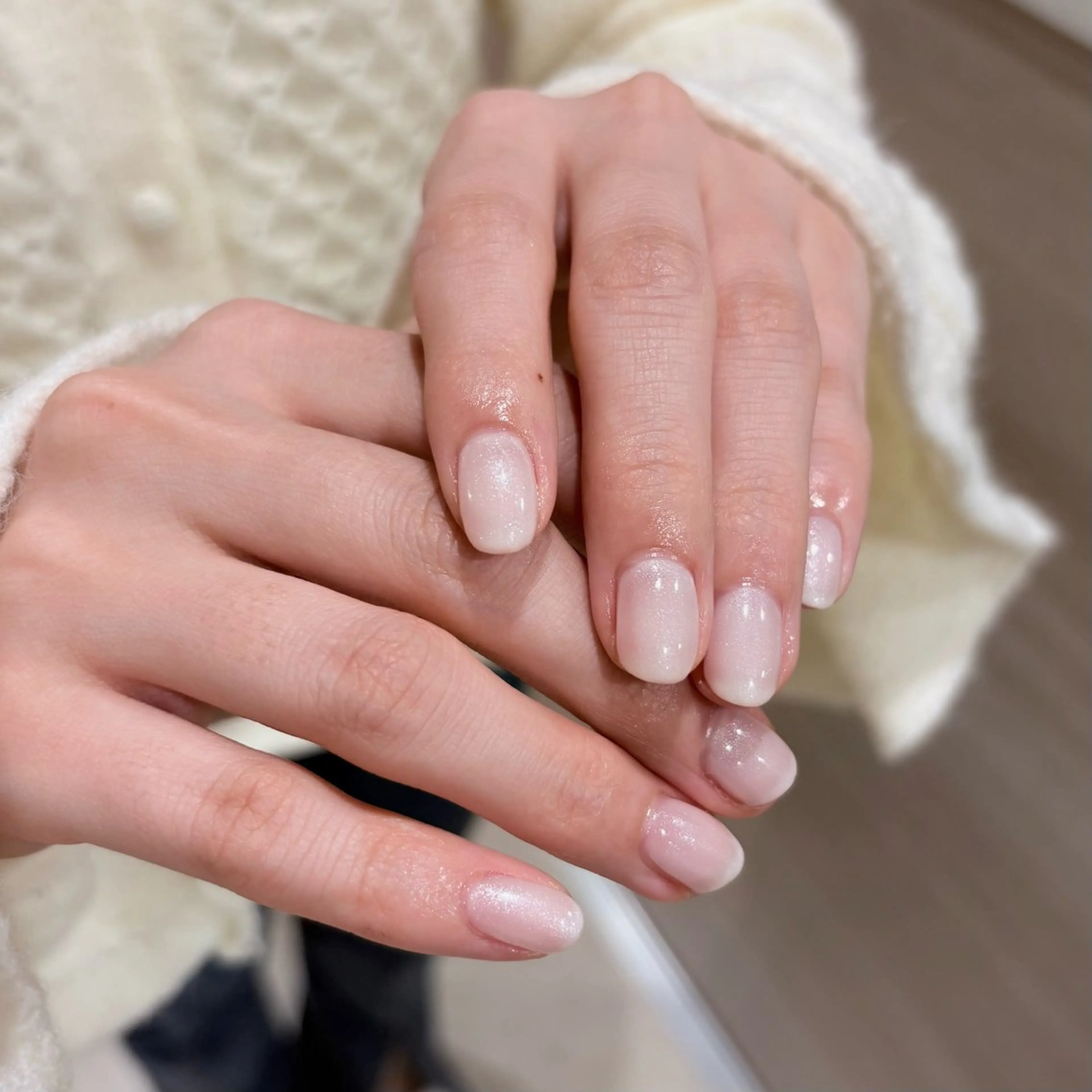 ネイル ラメ(グリッター) ホワイト ハンドネイル mute. maoのネイルデザイン