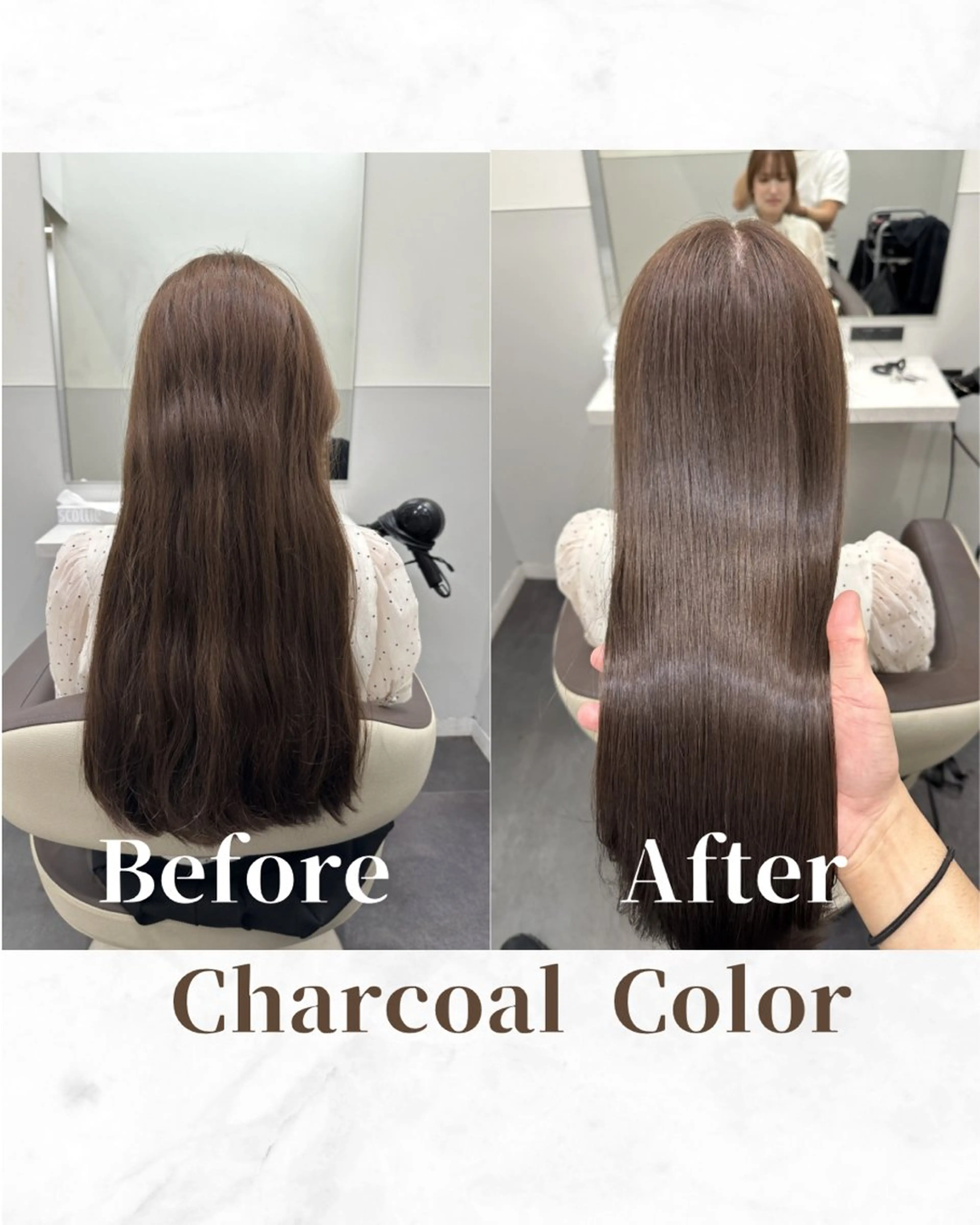 ロング カラー 黒髪 透明感カラー オレンジ 髪質改善 トリートメント カット ヘアカラー トリートメント 【美髪矯正 /髪質改善】RINのヘアスタイル