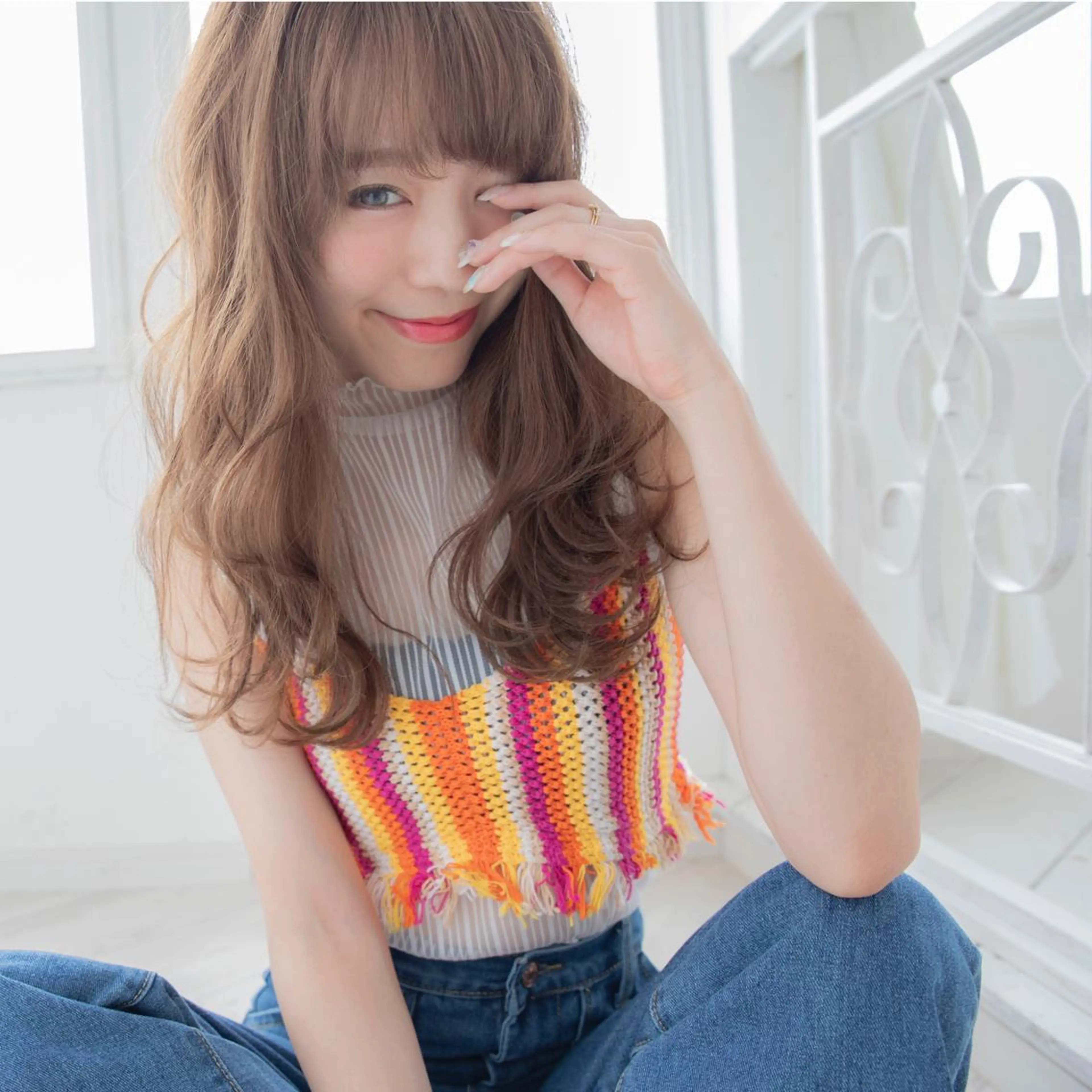 ミディアム カラー ヘアケア特化型サロン newi 京橋のヘアスタイル