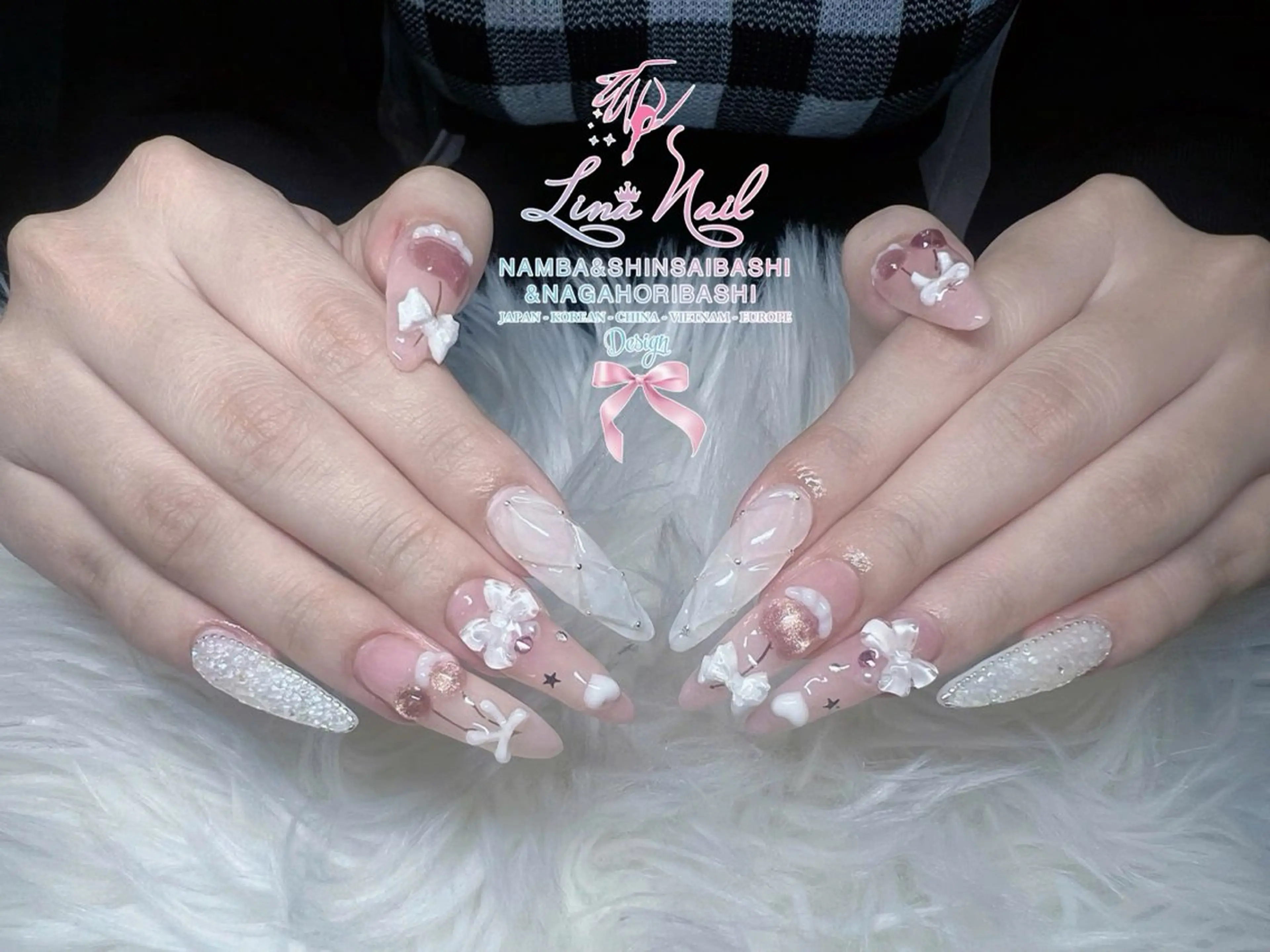 ネイル チークネイル 桜ネイル フラッシュネイル フットネイル ジェルネイル ハンドネイル リナネイル アメ村心斎橋店のネイルデザイン