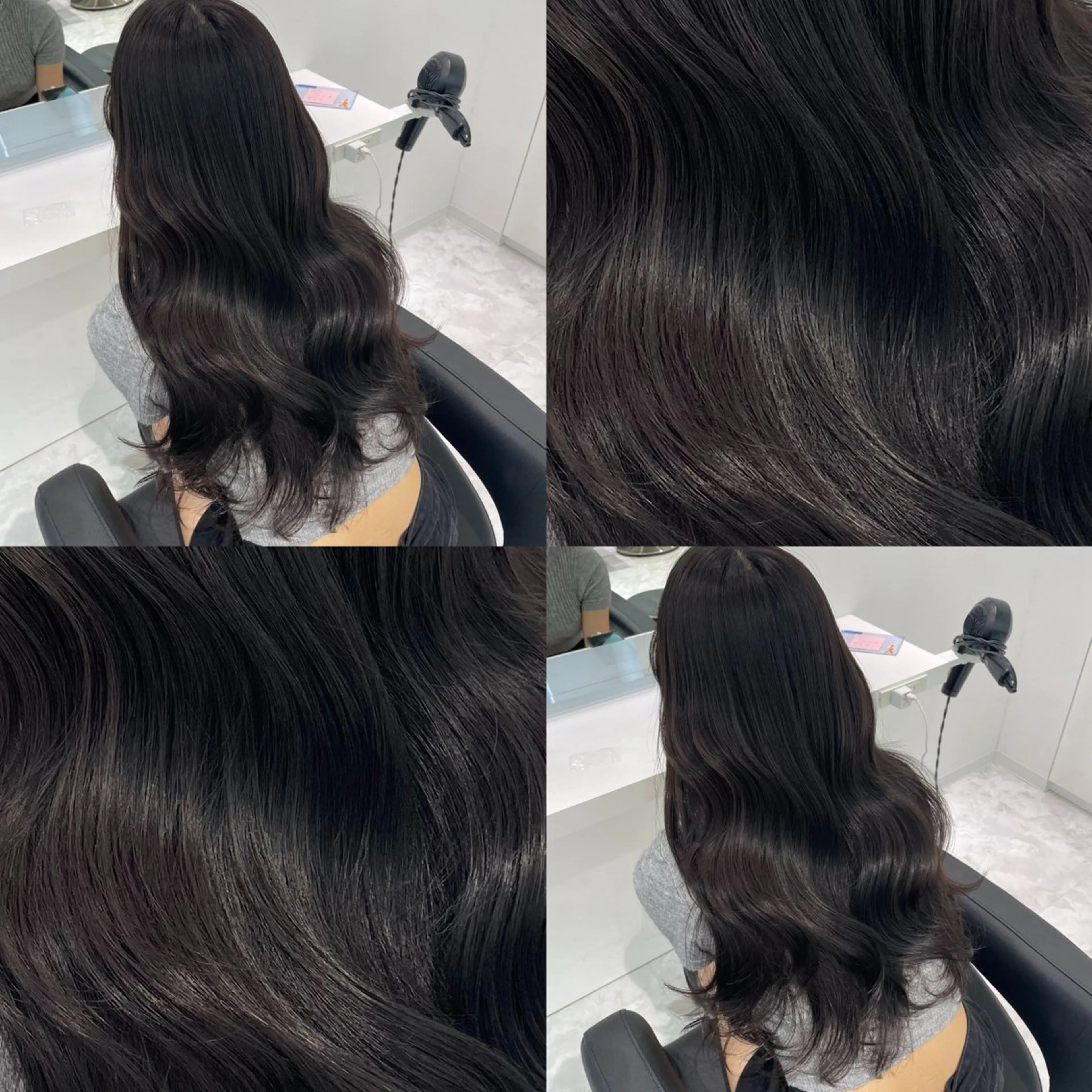 セミロング カラー 黒髪 ブルーカラー ブルーブラック ブラウンカラー 髪質改善 カット ヘアカラー トリートメント ヘッドスパ ヘアセット ブリーチなし特化 美容師💖SAE💖のヘアスタイル