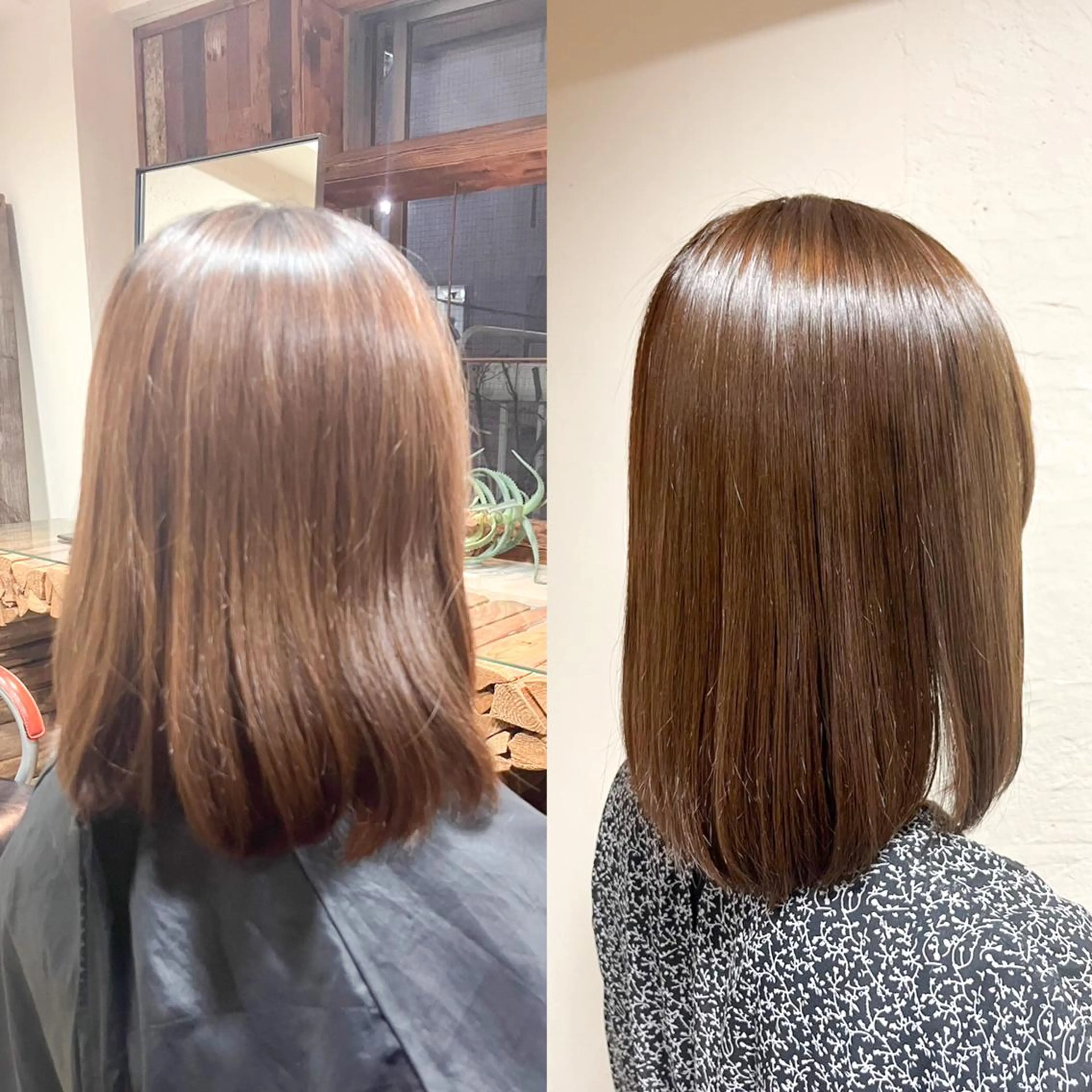 ミディアム パーマ 🤎ono/ 切りっぱなしボブ🤎のヘアスタイル