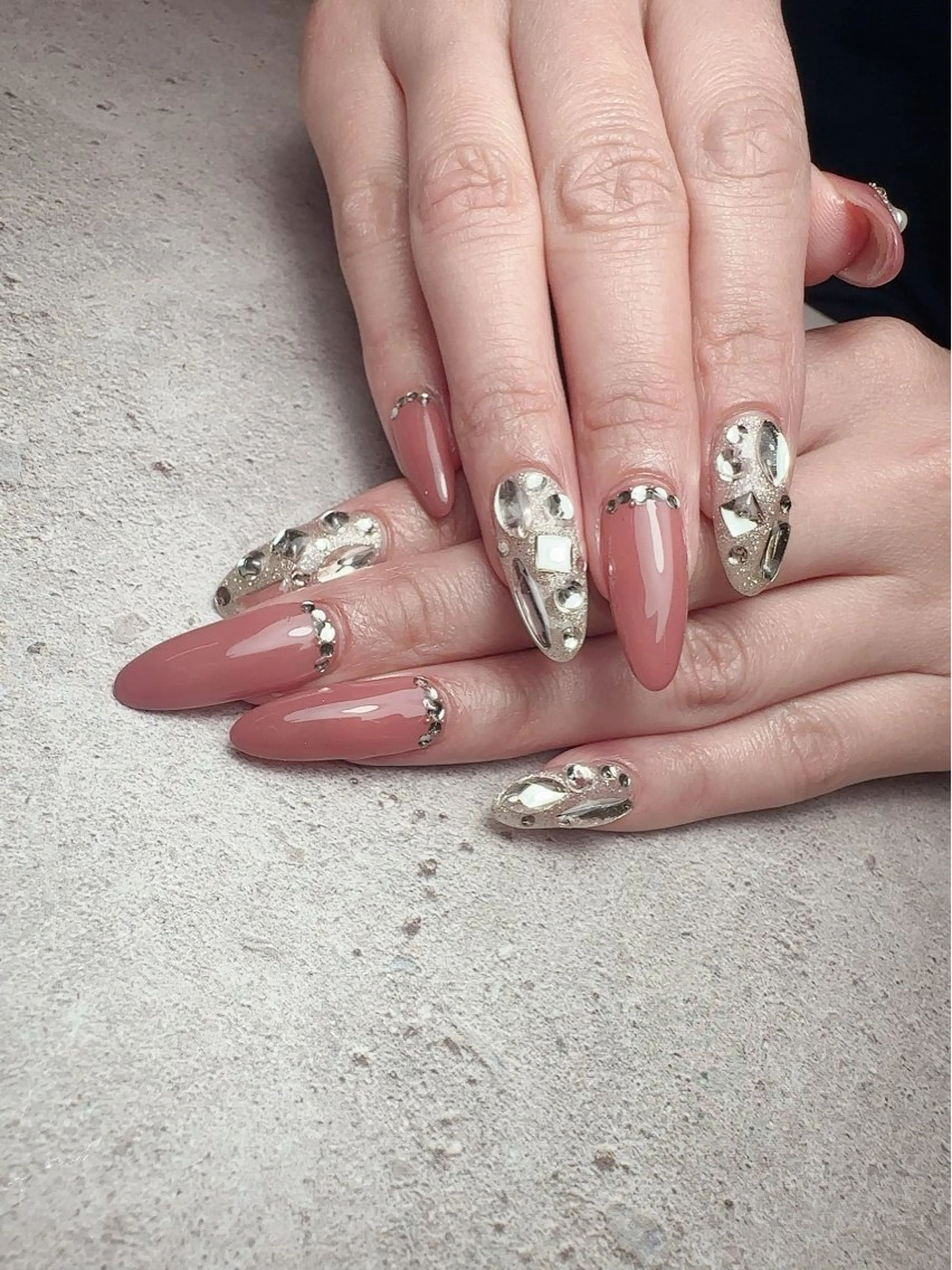 ネイル アートネイル 入学式 ハート マグネットネイル 持ち込み ハンドネイル Nailsalon Mimiy..♡のネイルデザイン