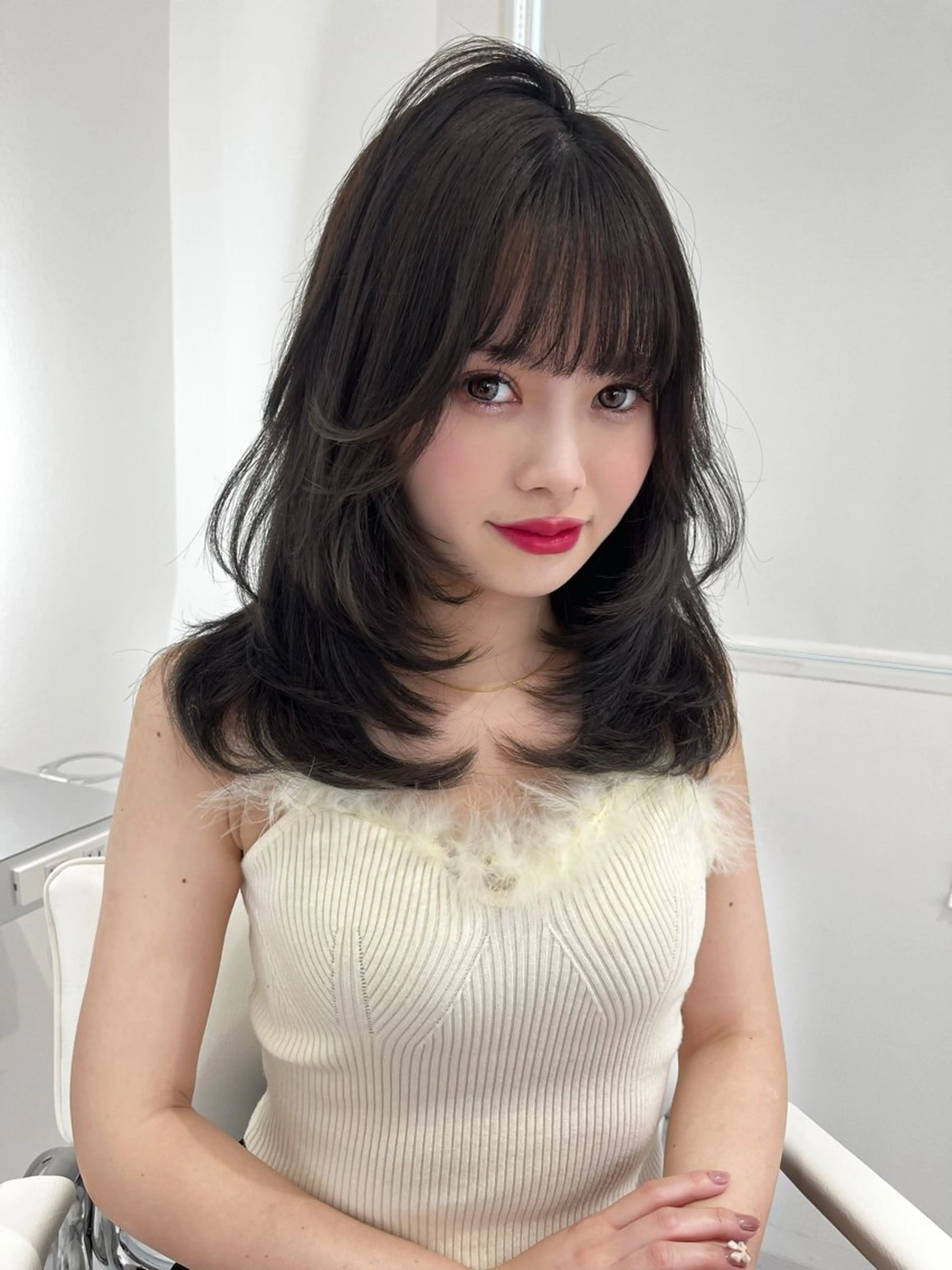 ミディアム ミディアムレイヤー レイヤーカット レイヤーカット🫧 🎀Tomoka🎀のヘアスタイル