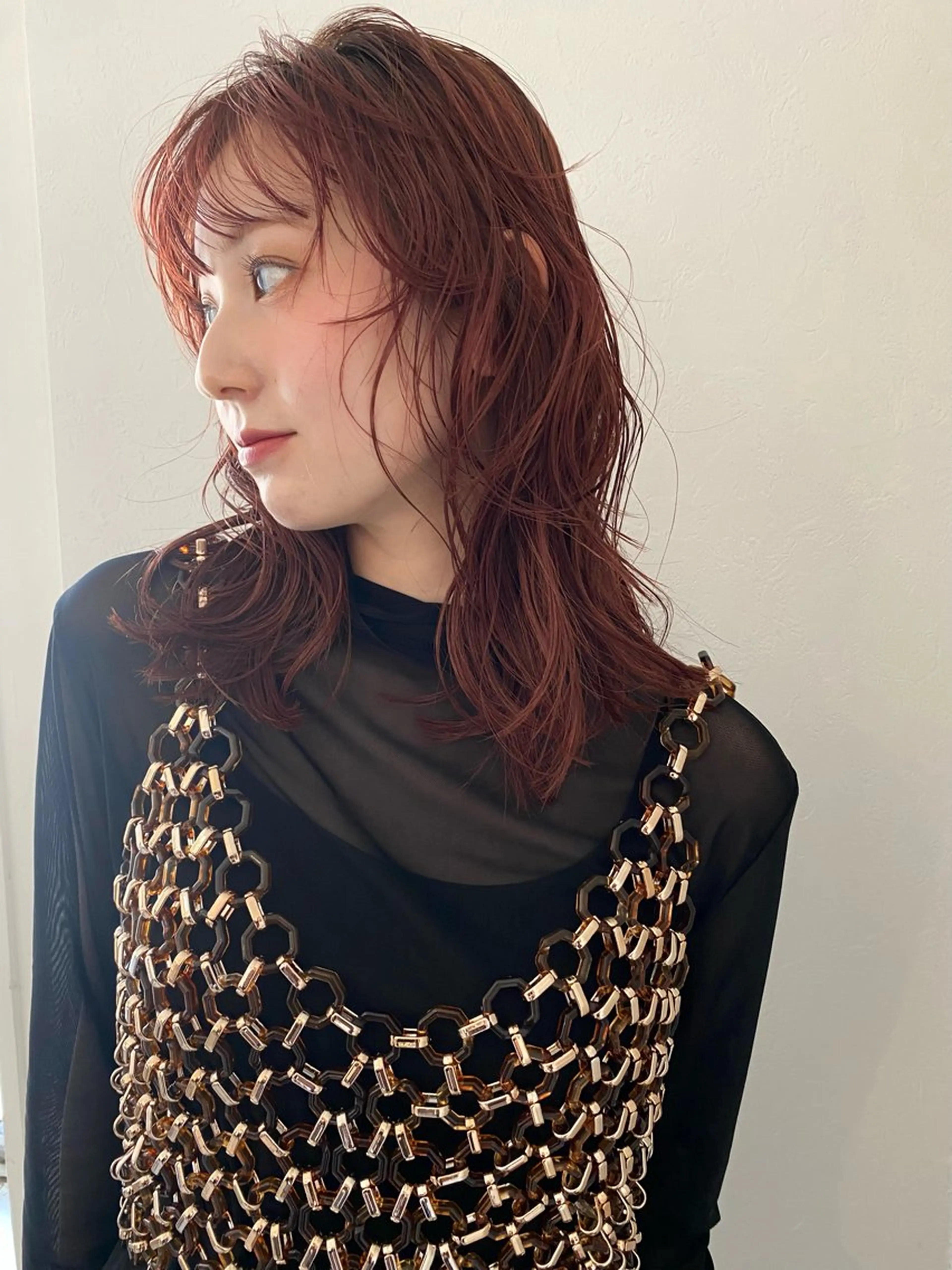 セミロング カラー 森貴裕/ベージュ/ パーマ/オリーブのヘアスタイル