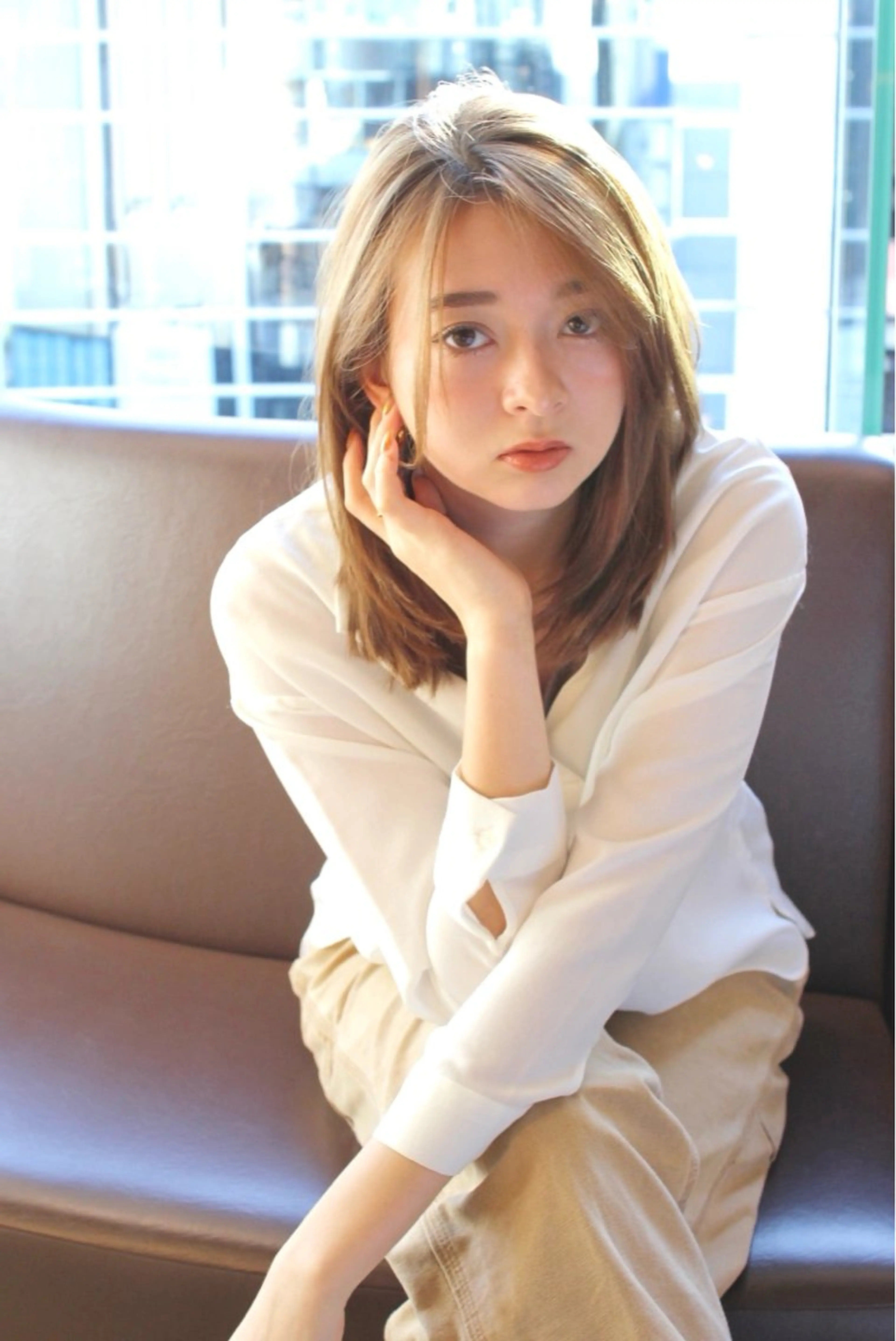 セミロング レイヤーカット 縮毛矯正 千 田のヘアスタイル