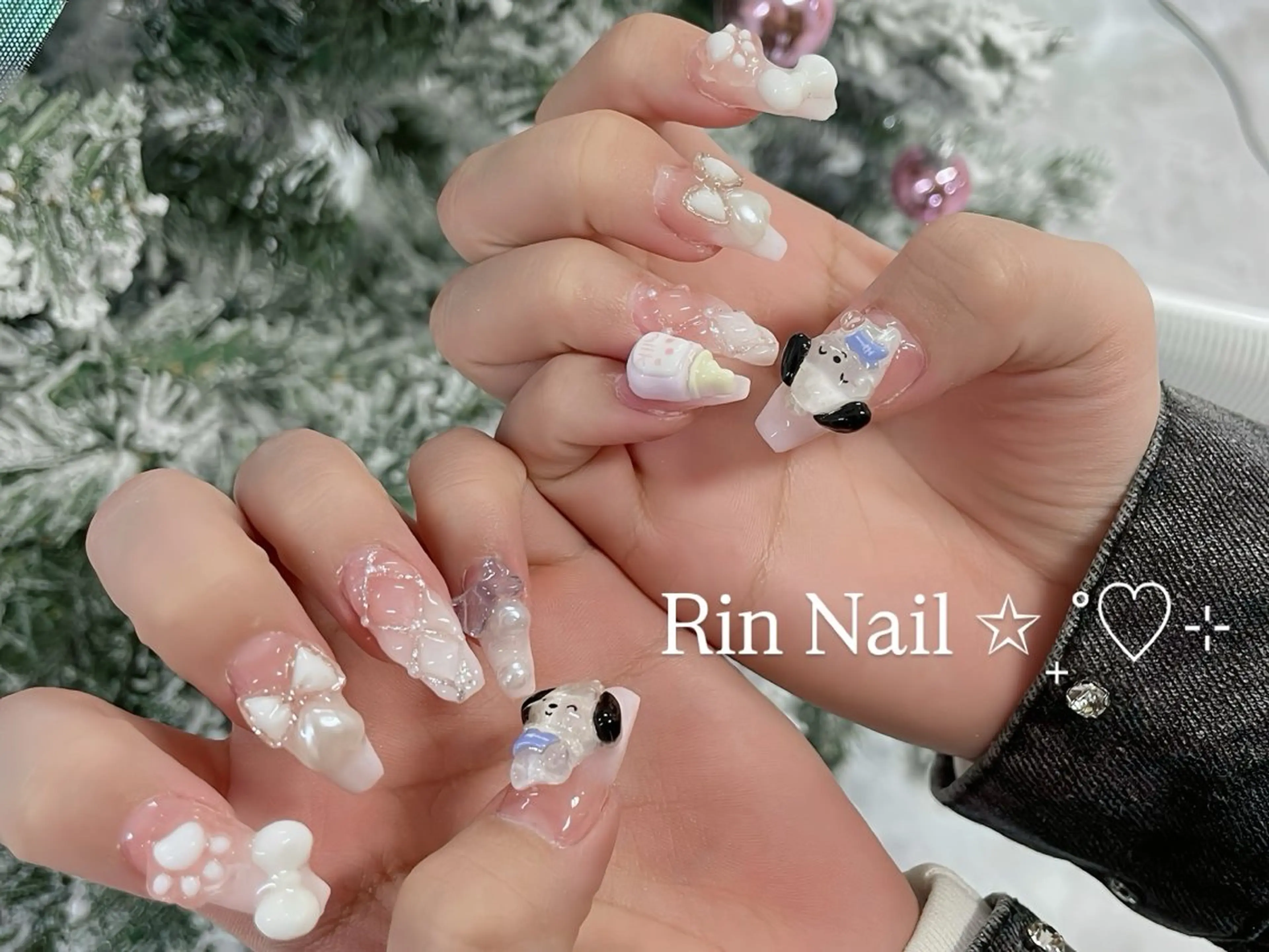 ネイル チークネイル フラッシュネイル フラワーネイル フットネイル ジェルネイル ハンドネイル Rin Nail Shinokuboのネイルデザイン