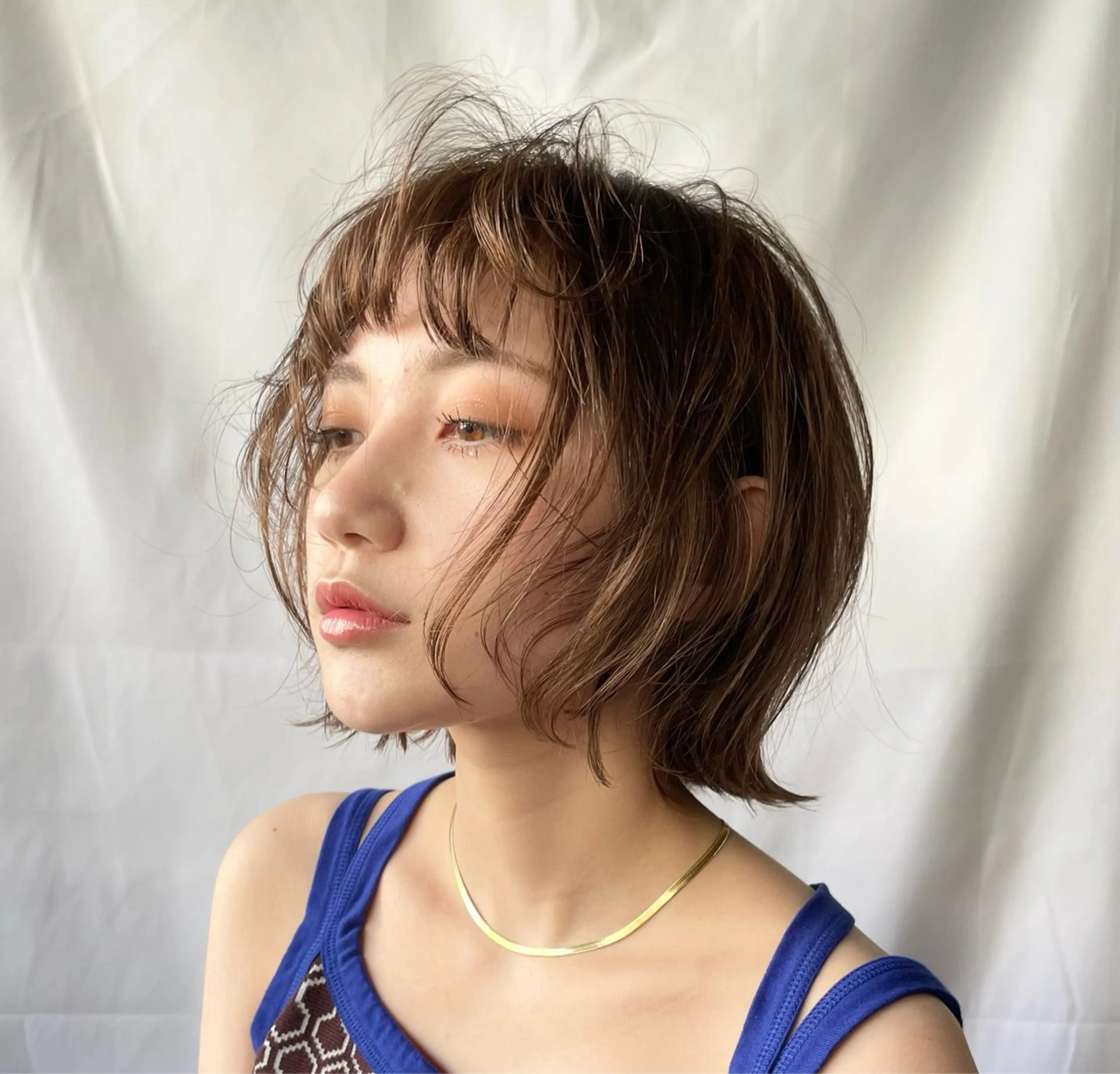 ミディアム ヘアカラー ヘーゼルブラウン ゆりのヘアスタイル