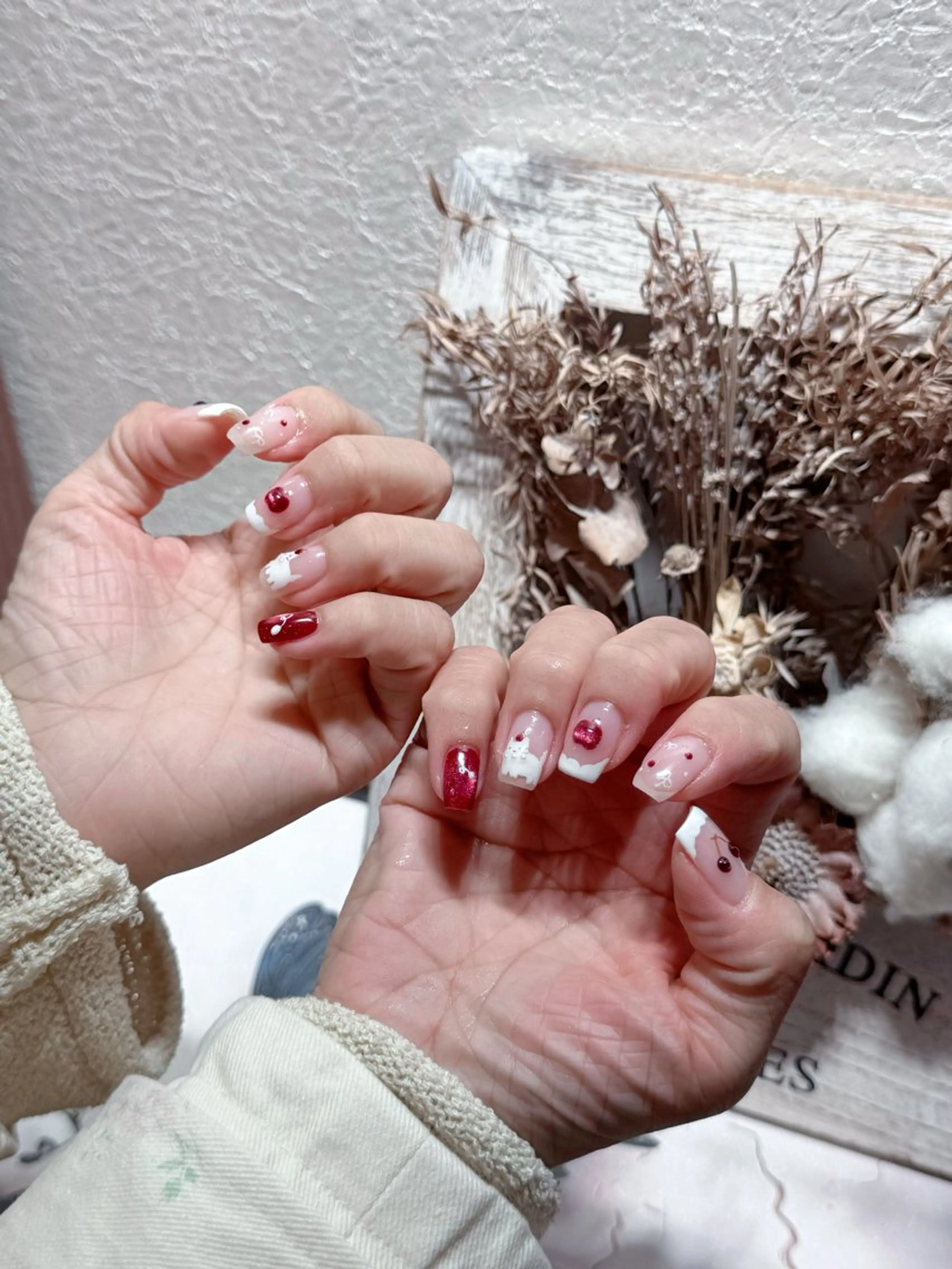 ネイル アートネイル フットネイル ジェルネイル ハート マグネットネイル babarla Nailのネイルデザイン