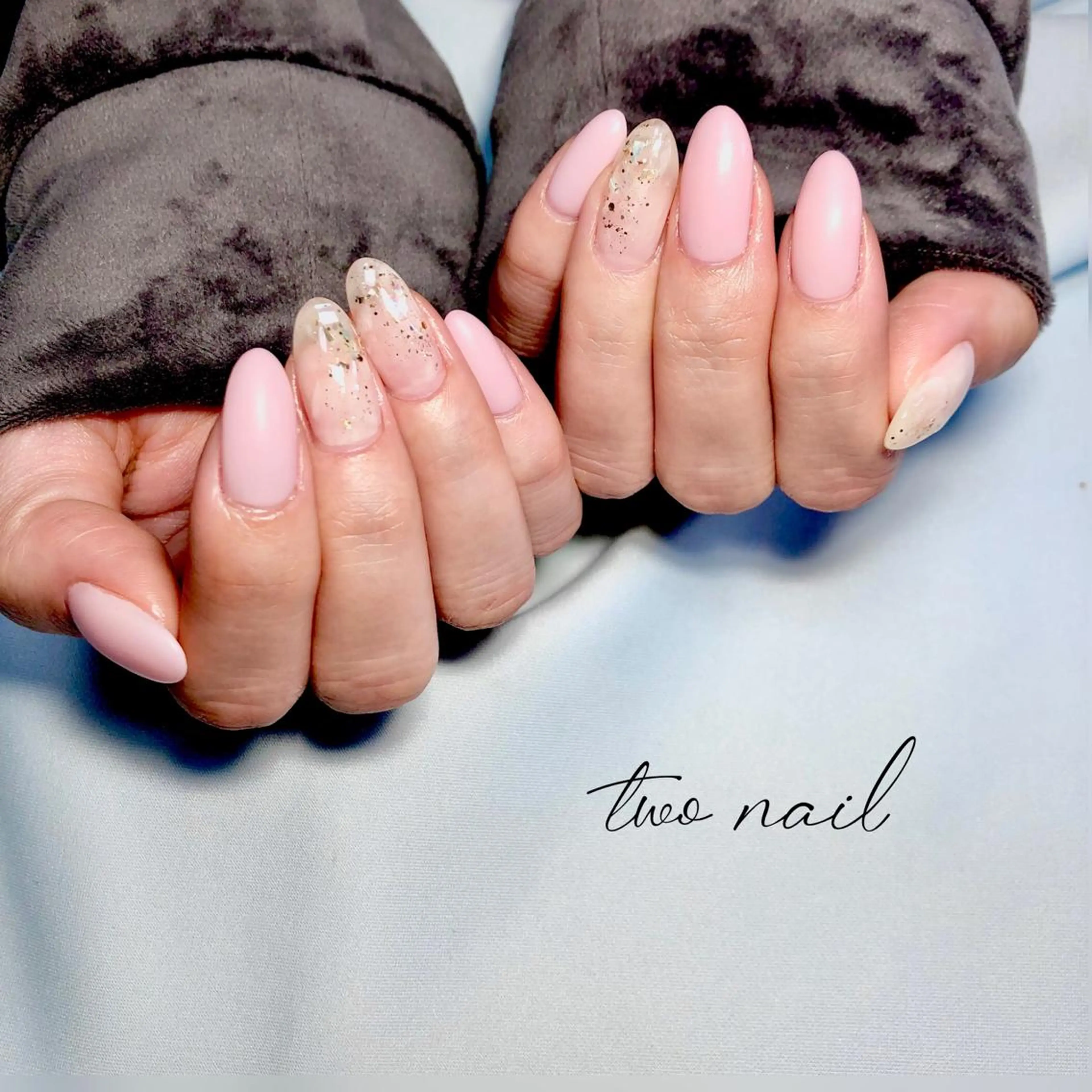 ネイル アートネイル フットネイル ハート ニュアンスネイル ホワイト two nailのネイルデザイン