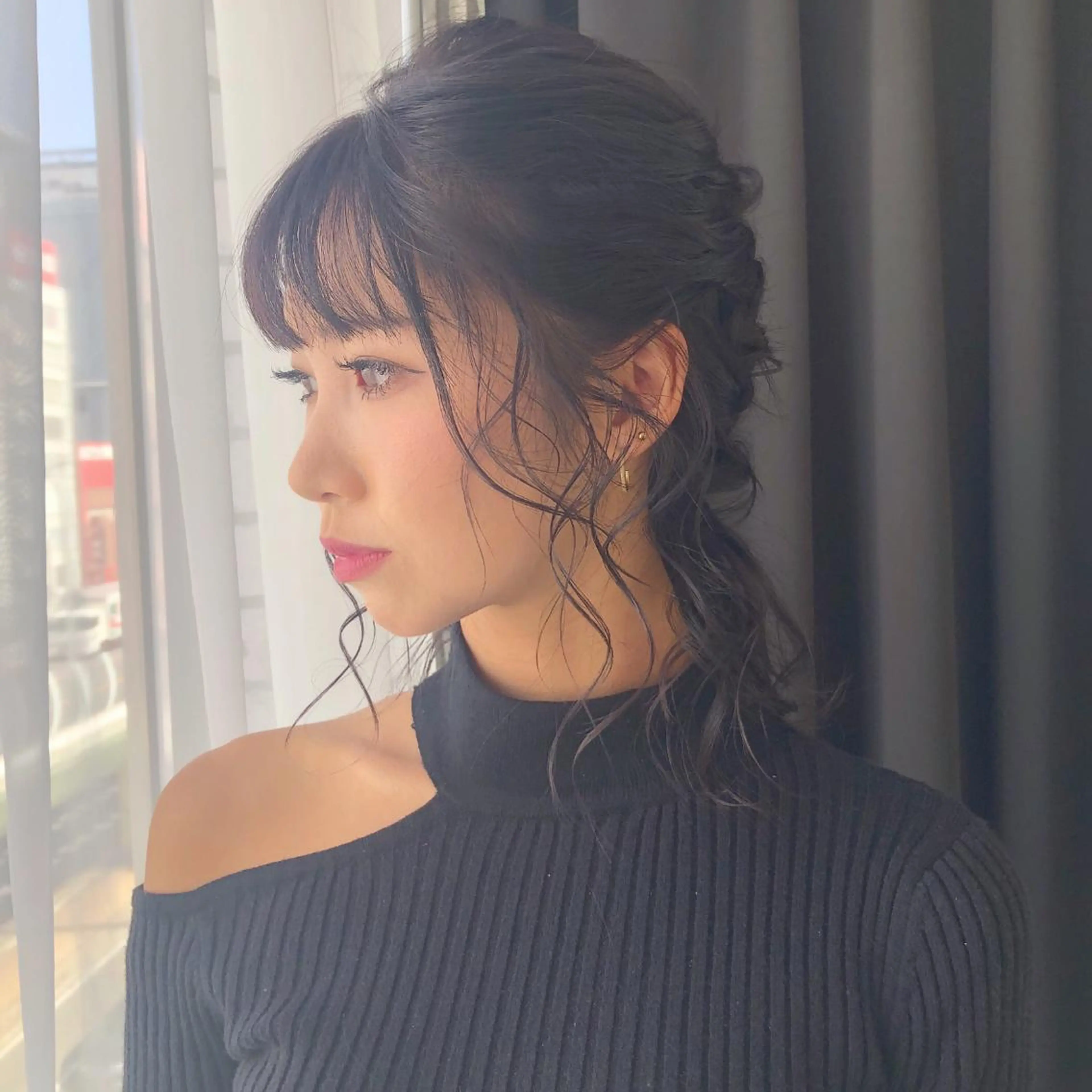 ミディアム カラー ヘアアレンジ パープルカラー ORIKA 美容室のヘアスタイル