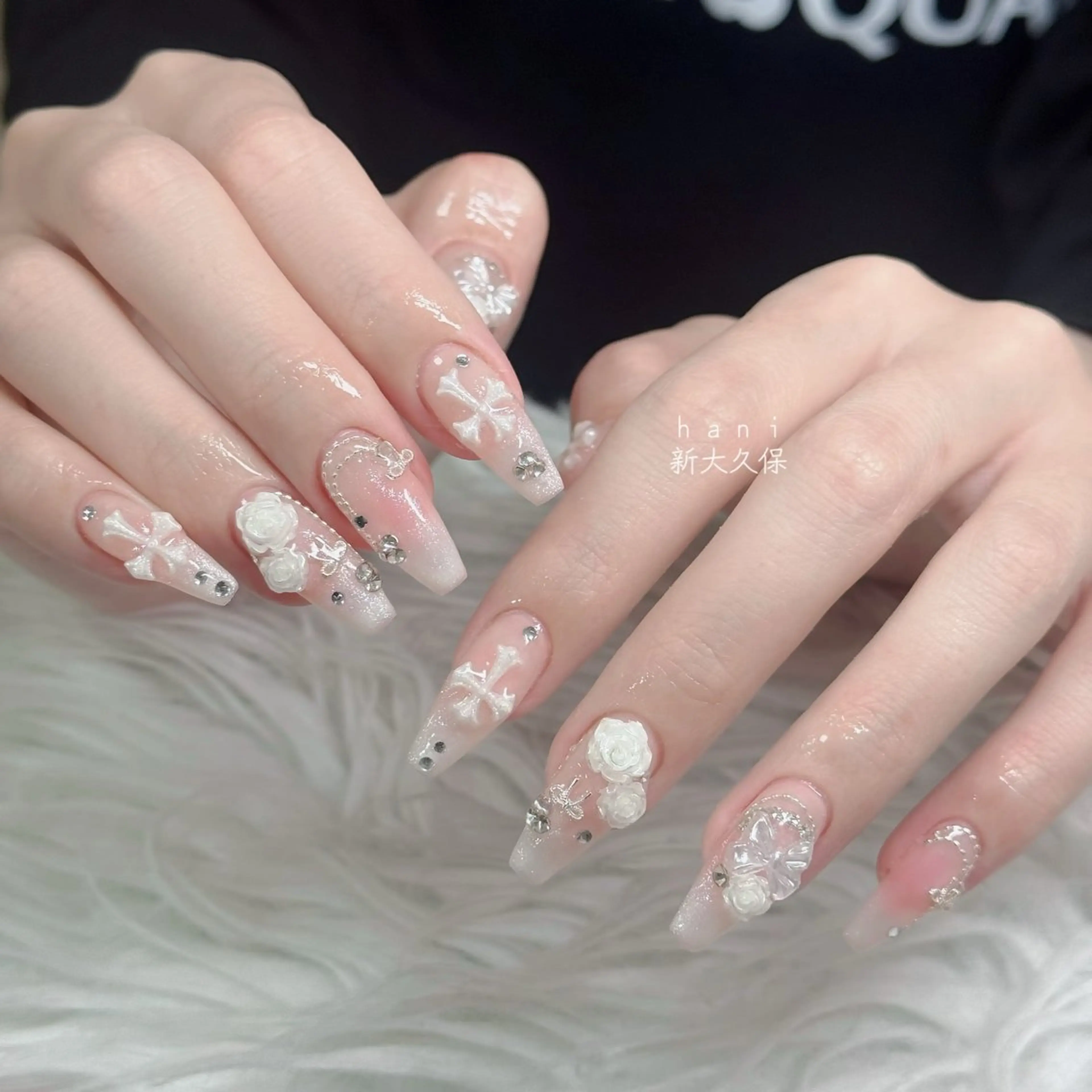 ネイル フットネイル フレンチネイル グラデーション 韓国ネイル ロングネイル ハンドネイル Hani Nail Salonのネイルデザイン