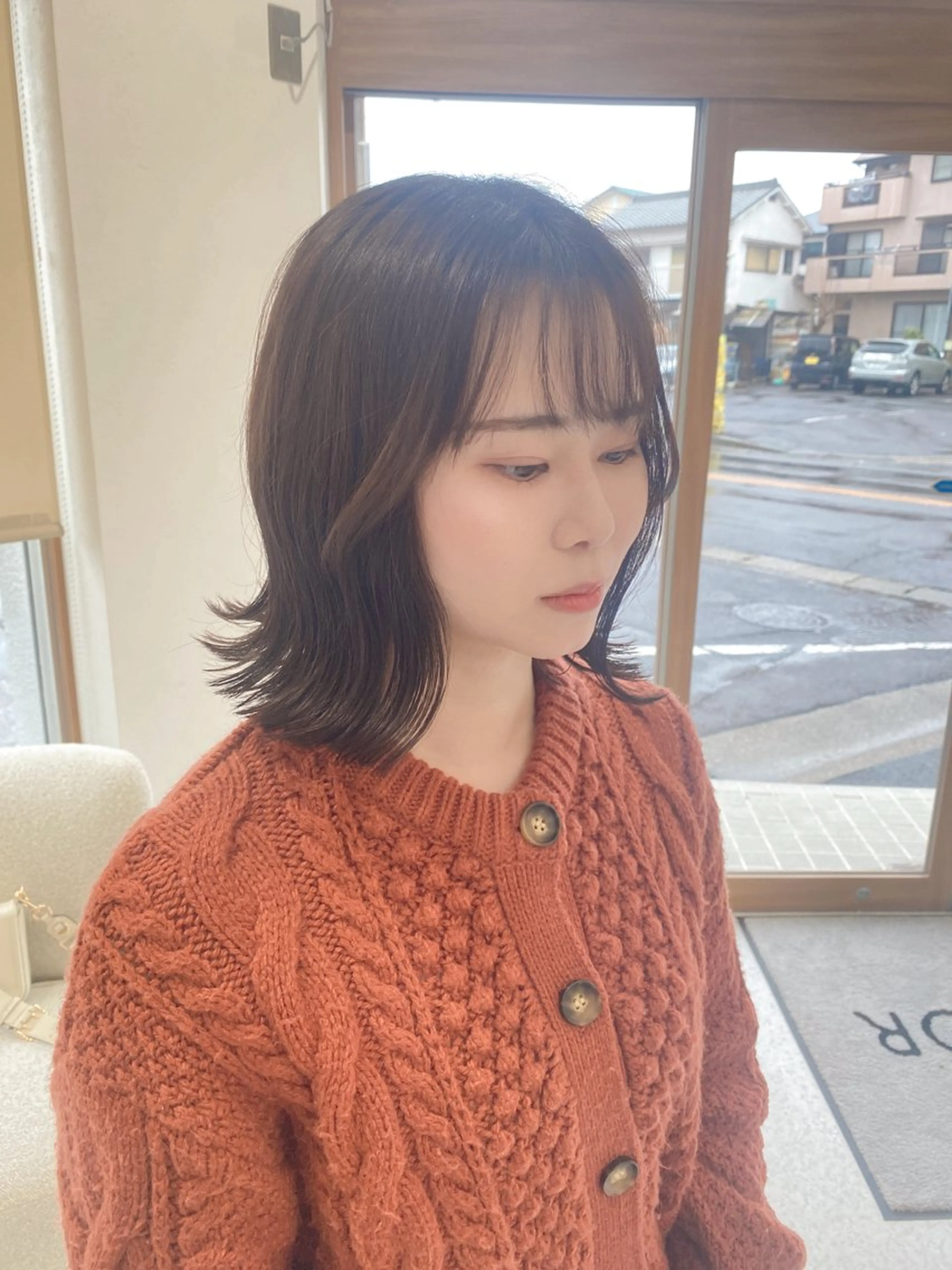 ショート カラー ボブ 外ハネヘア 池田 健汰のヘアスタイル
