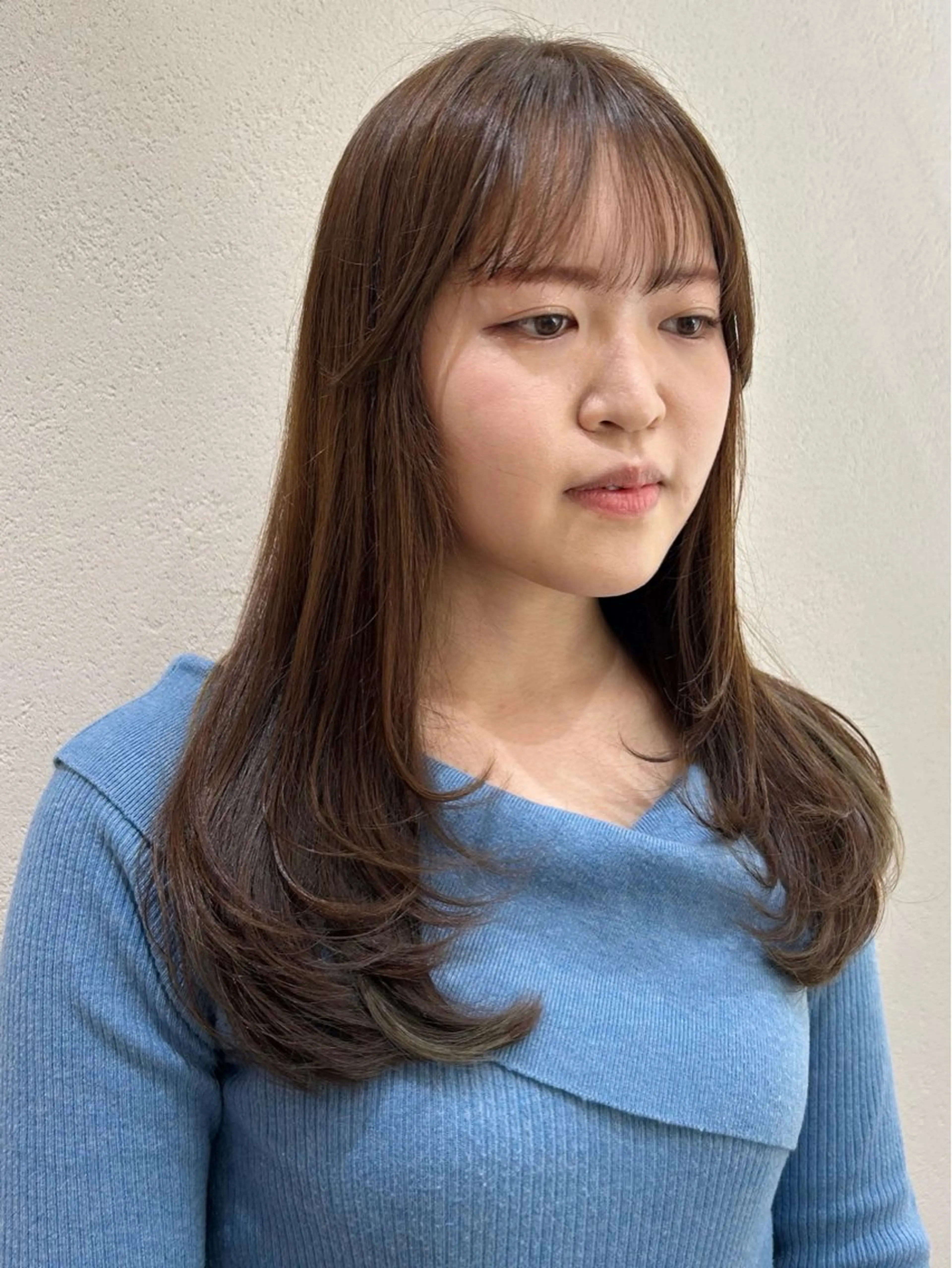 ロング カラー 髪質改善 韓国風ヘア レイヤーカット 小顔カット トリートメント カット トリートメント レイヤーカット☆顔ま わりカット＊田村りおのヘアスタイル