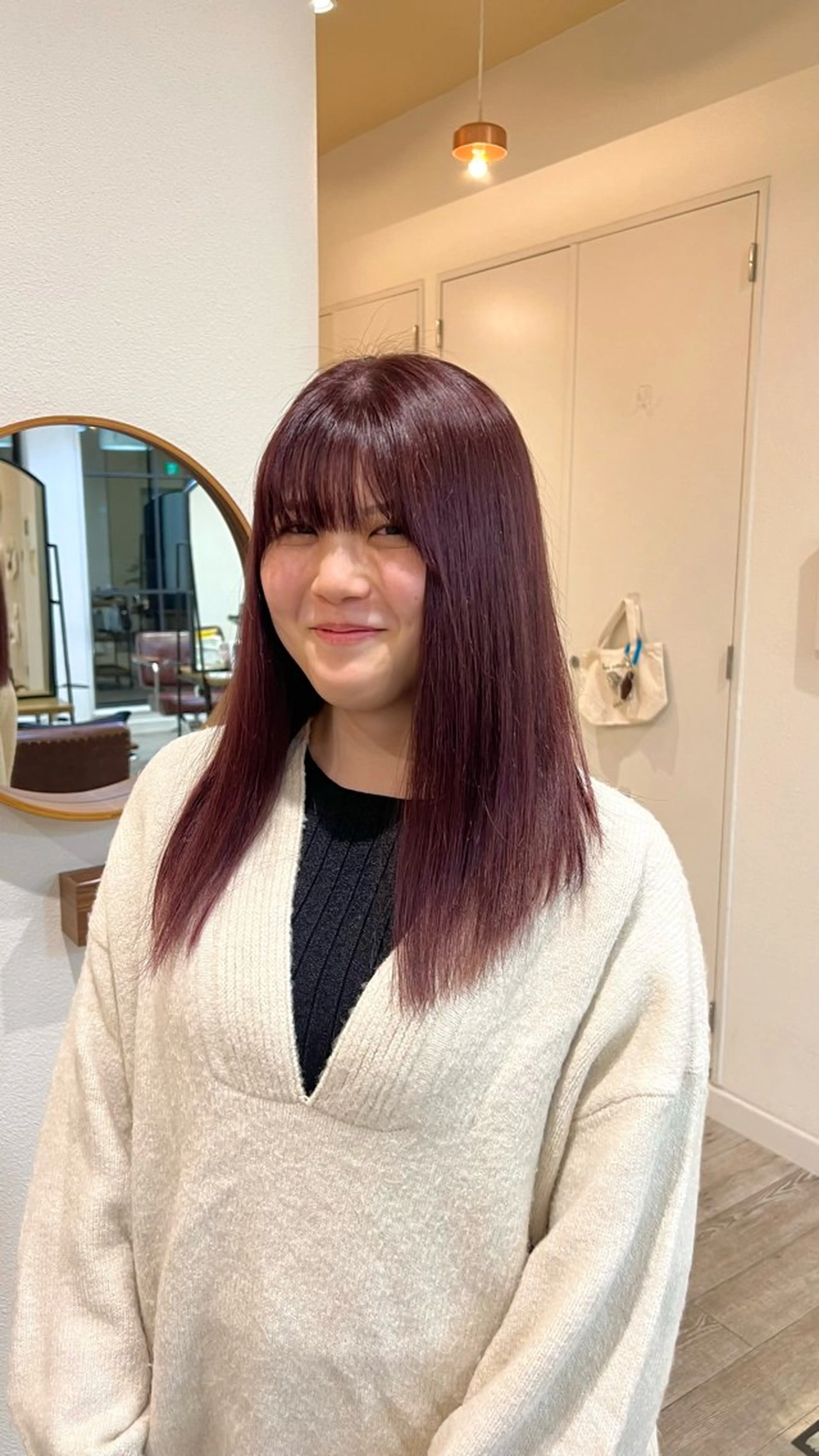 セミロング カラー ヘアカラー ミディアムレイヤー/ 艶カラー🎀 emiのヘアスタイル