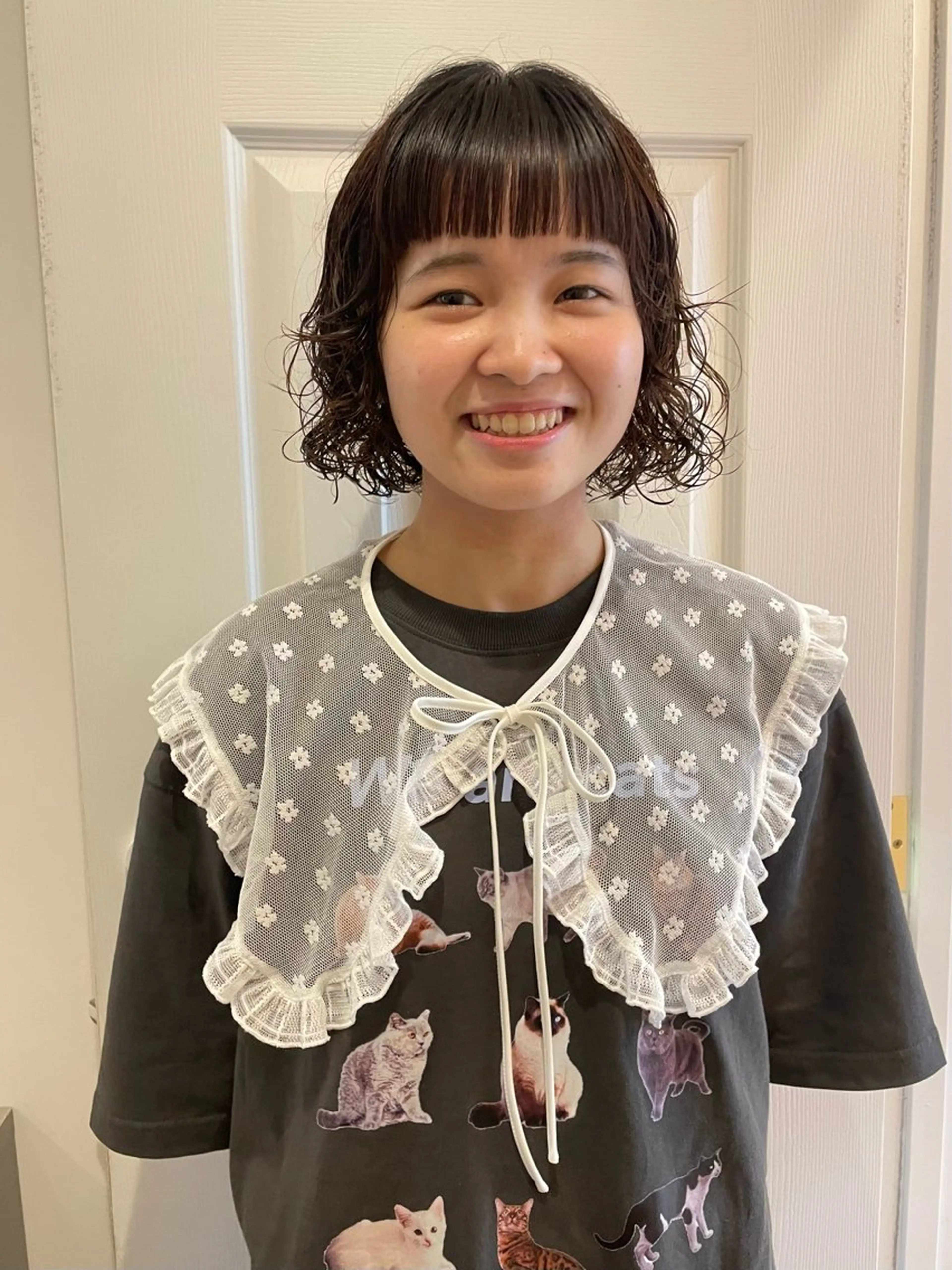 ミディアム ボブカットモデル/パ ーマ/harunaのヘアスタイル