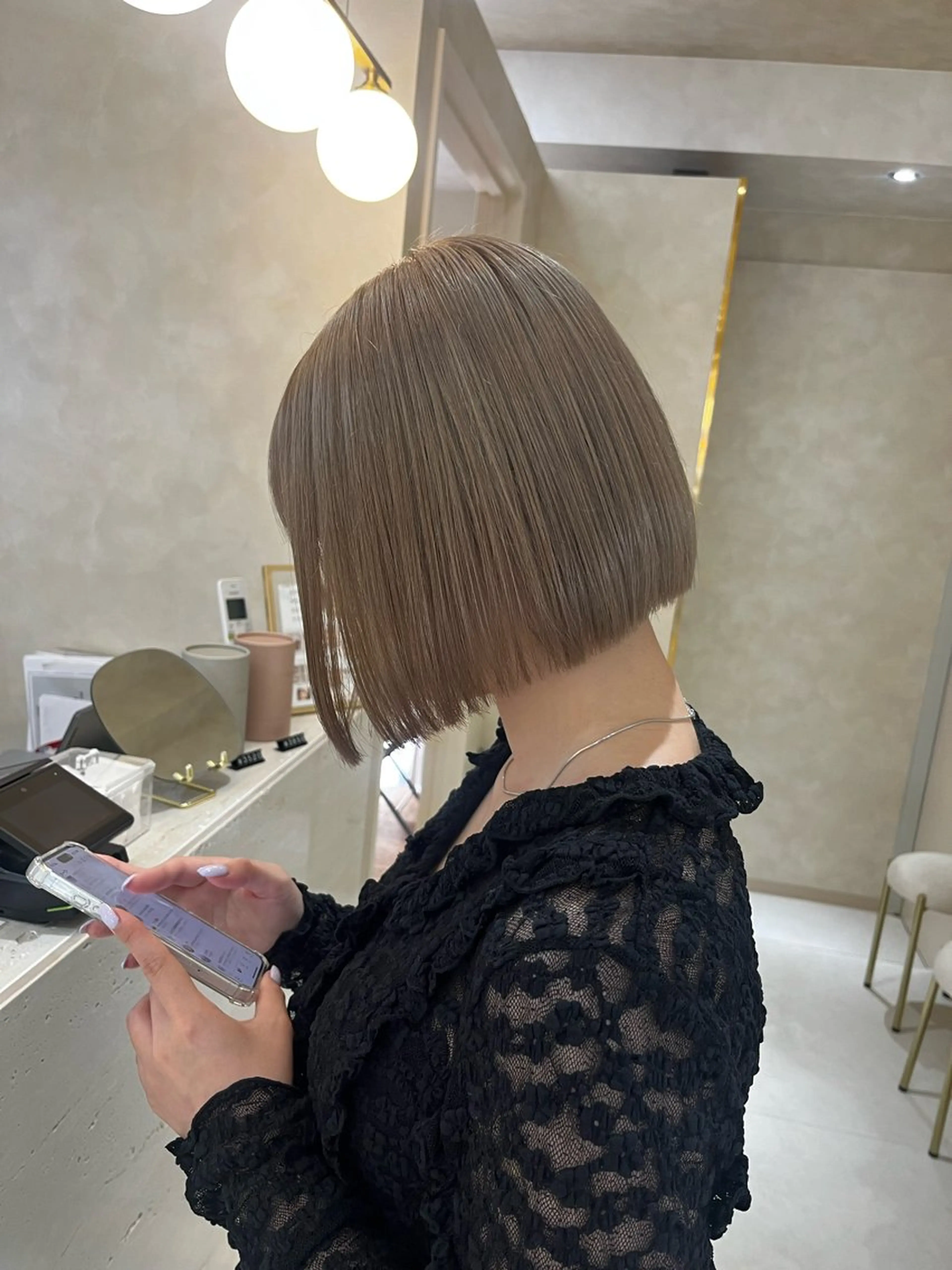 ショート ボブ 韓国風ヘア レイヤーカット 似合わせカット カット ヘアカラー トリートメント nao🎀zina 透明感/艶髪のヘアスタイル